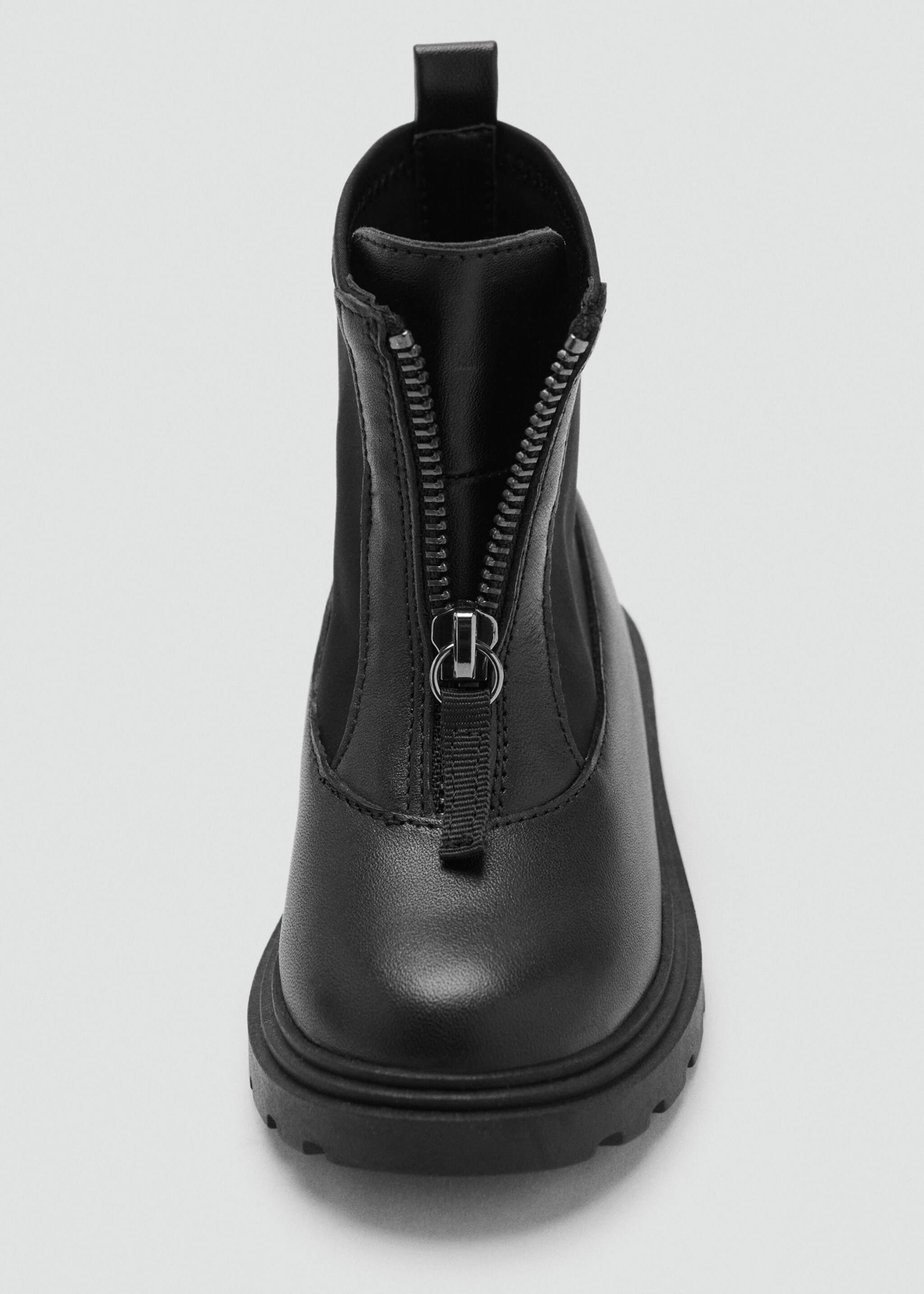 Zipped leather ankle boots - Details of the article 2, Black. Ref: 17044775-00.
