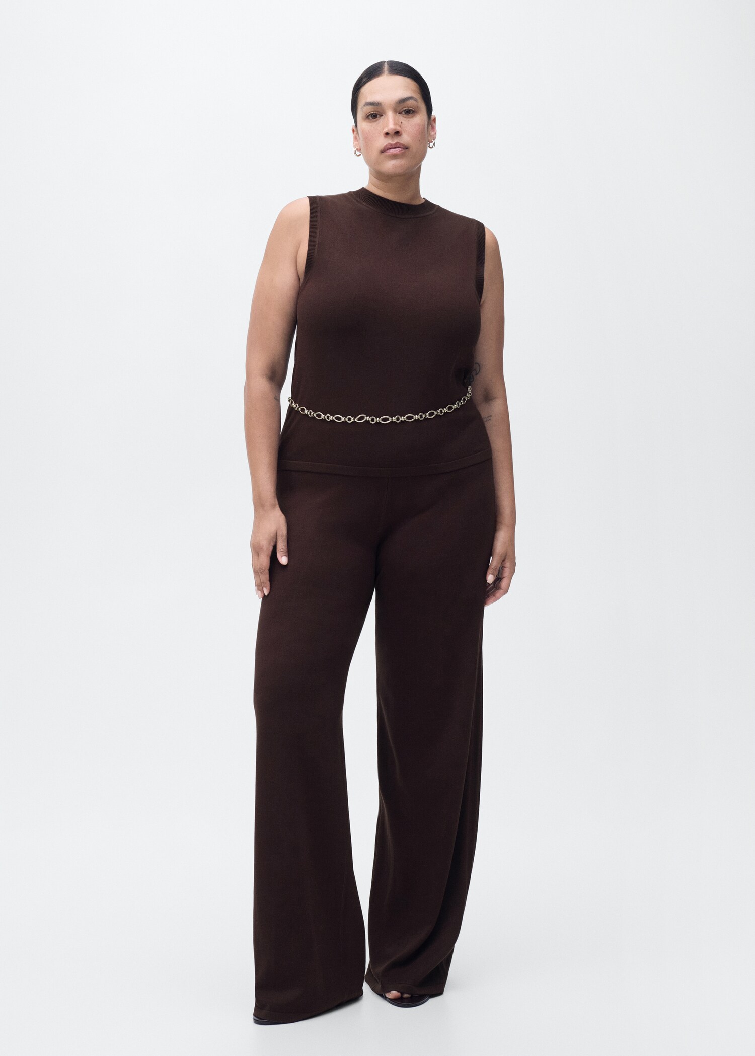 Fine-knit wideleg trousers - Details of the article 3