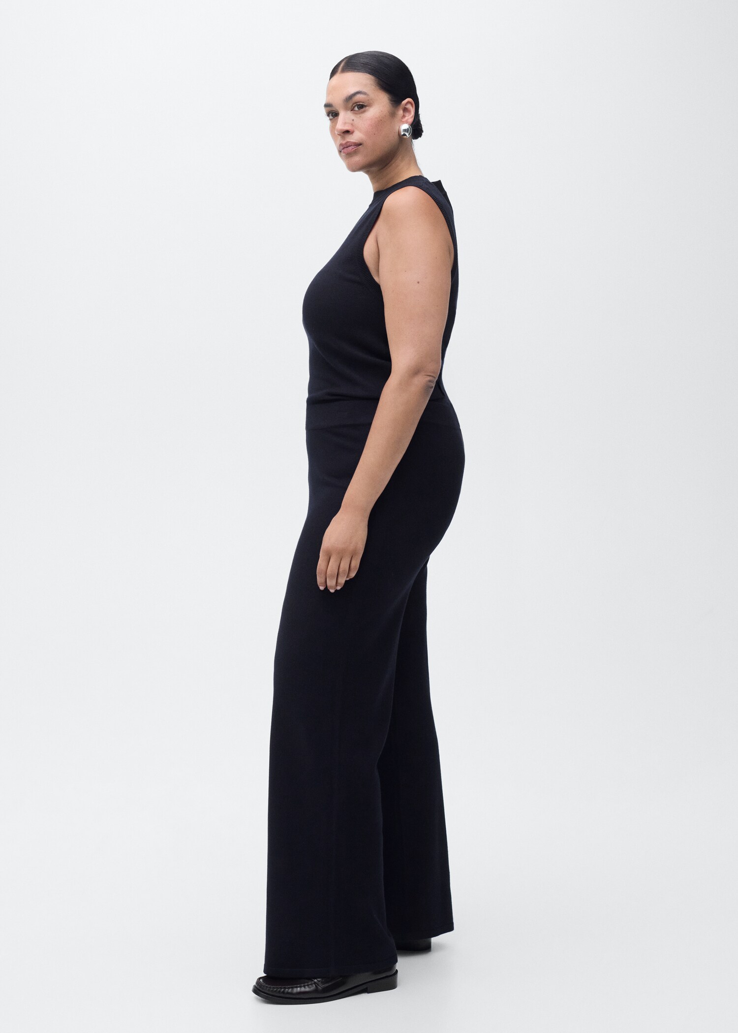 Fine-knit wideleg trousers - Details of the article 4