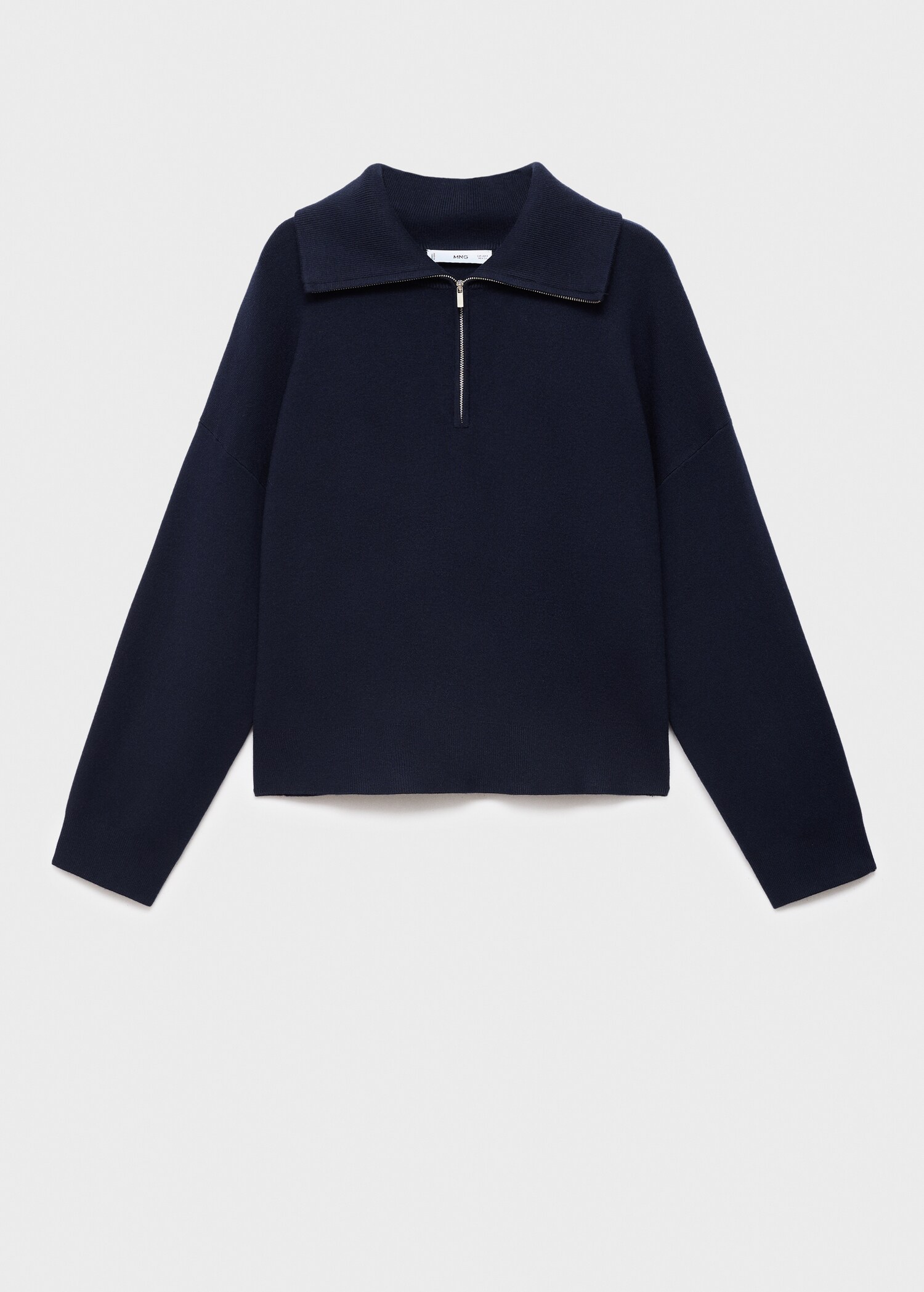 Knitted sweater with zip collar - Article without model