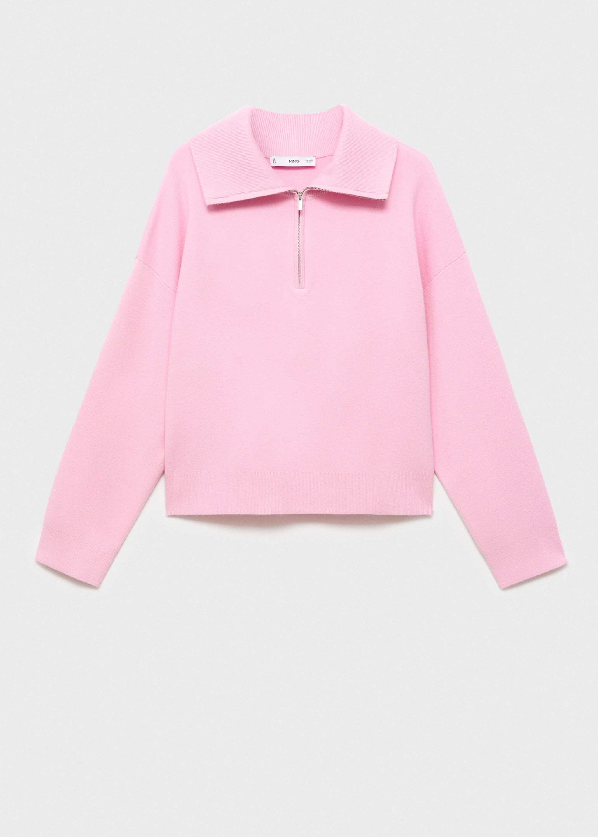 Knitted sweater with zip collar - Article without model, Pastel Pink. Ref: 17044783-00.