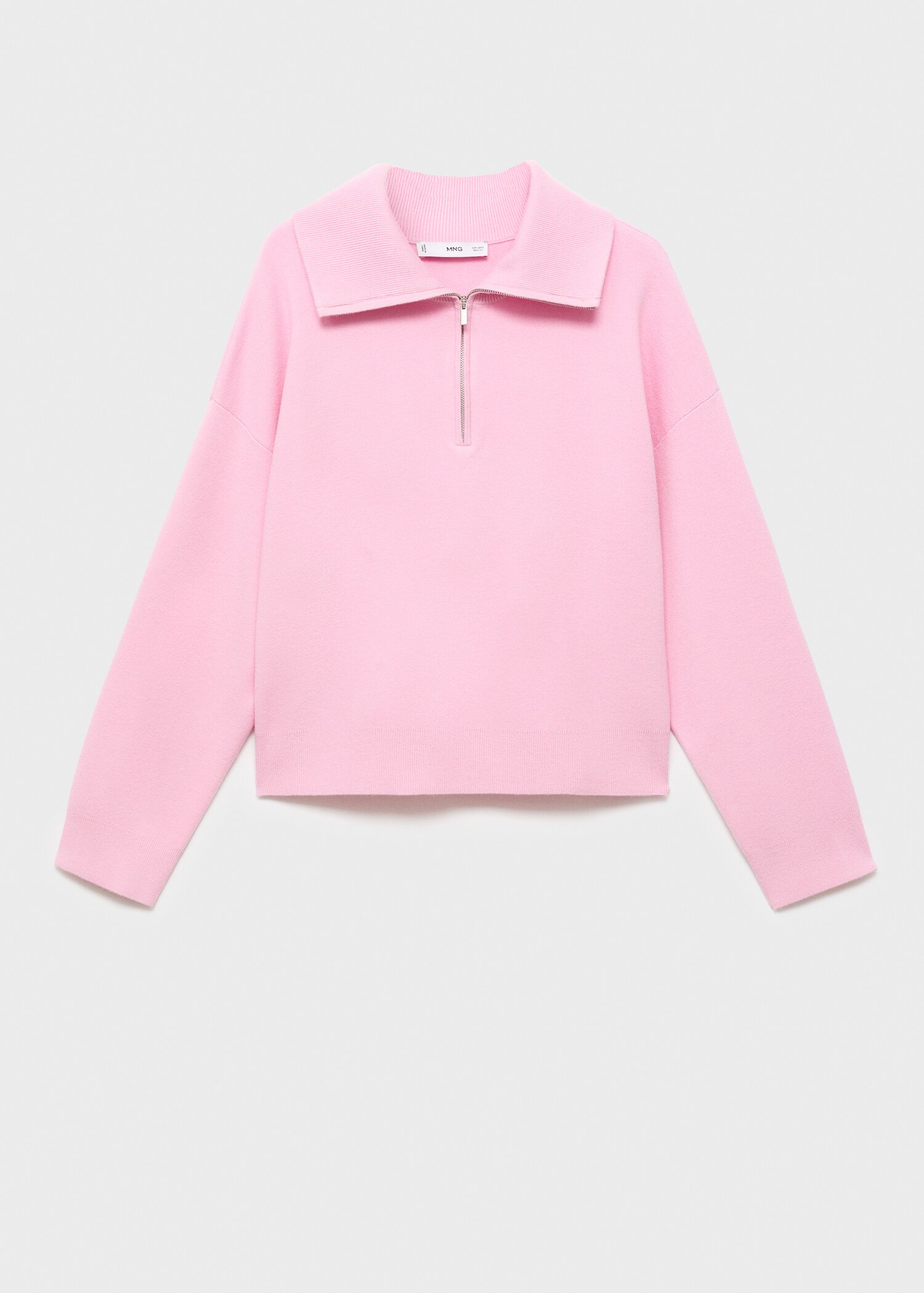 Knitted sweater with zip collar - Article without model