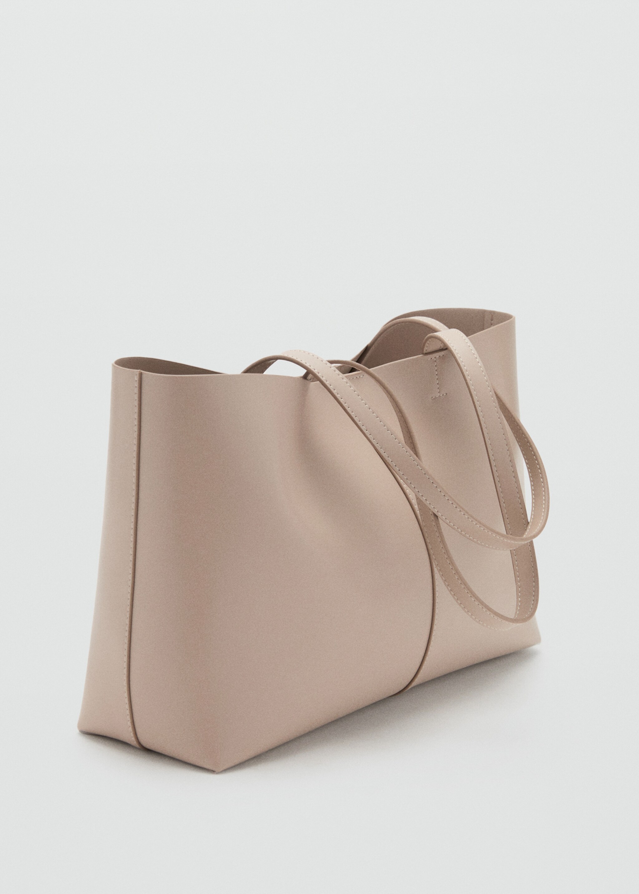 Shopper bag with double handle - Medium plane, Medium Brown. Ref: 17044784-00.