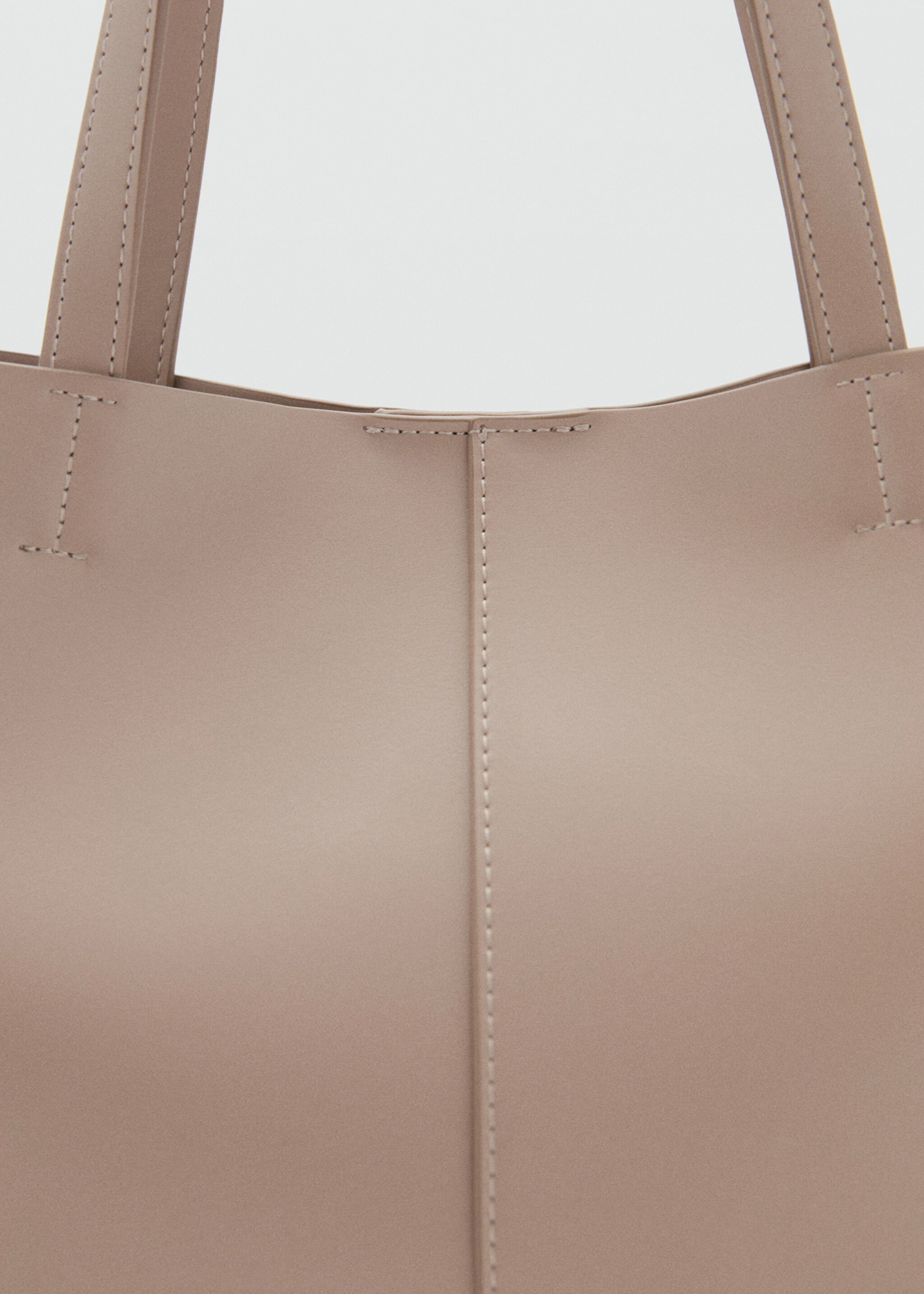 Shopper bag with double handle - Details of the article 1, Medium Brown. Ref: 17044784-00.