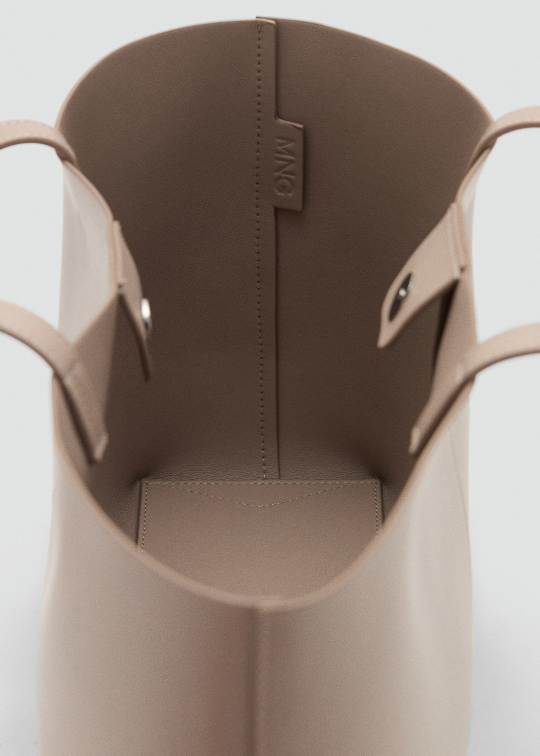 Shopper bag with double handle - Details of the article 2, Medium Brown. Ref: 17044784-00.