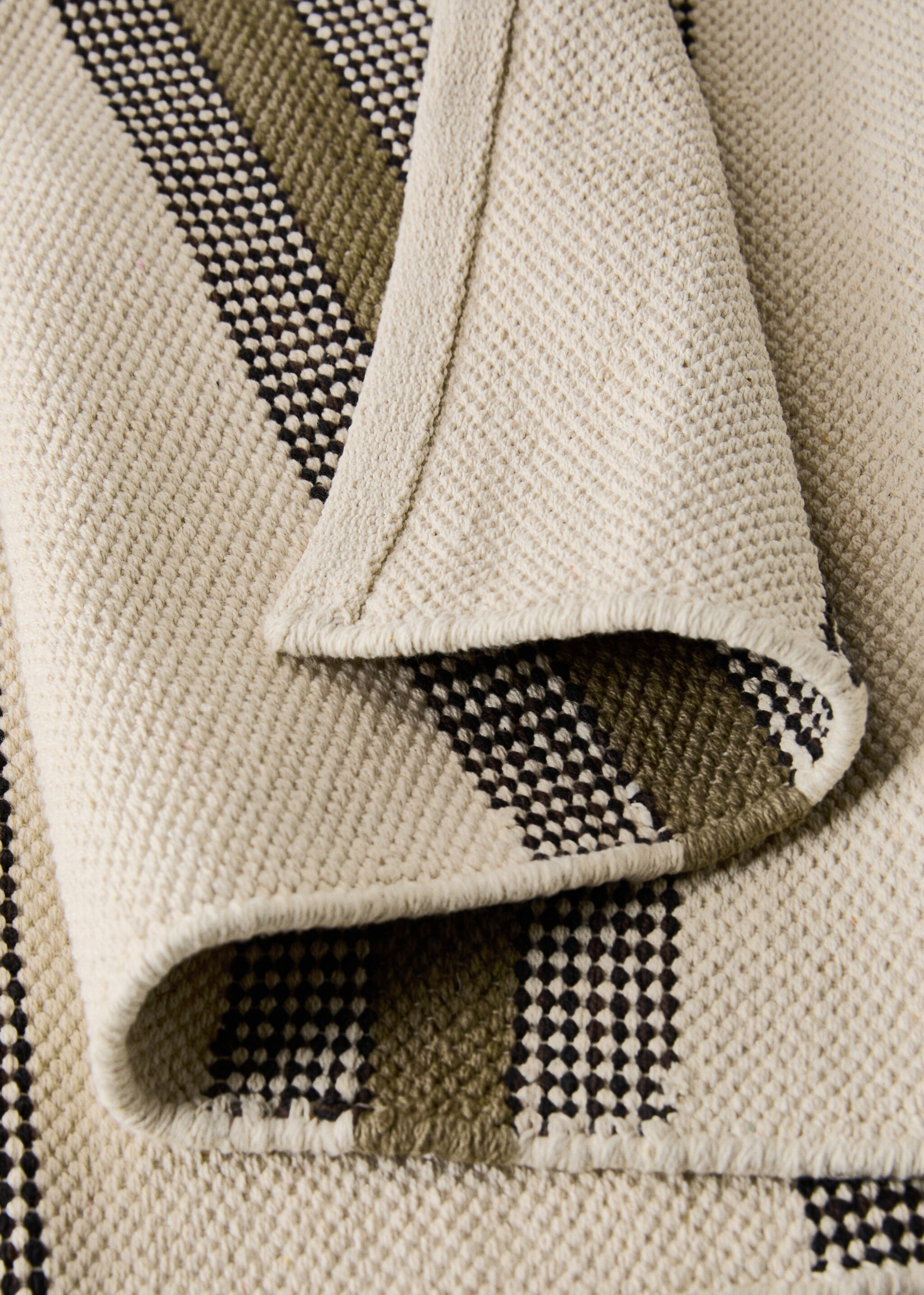 Catifa cotó disseny ratlles - Detall de l'article 1, Verd. Ref: 17044785-00.