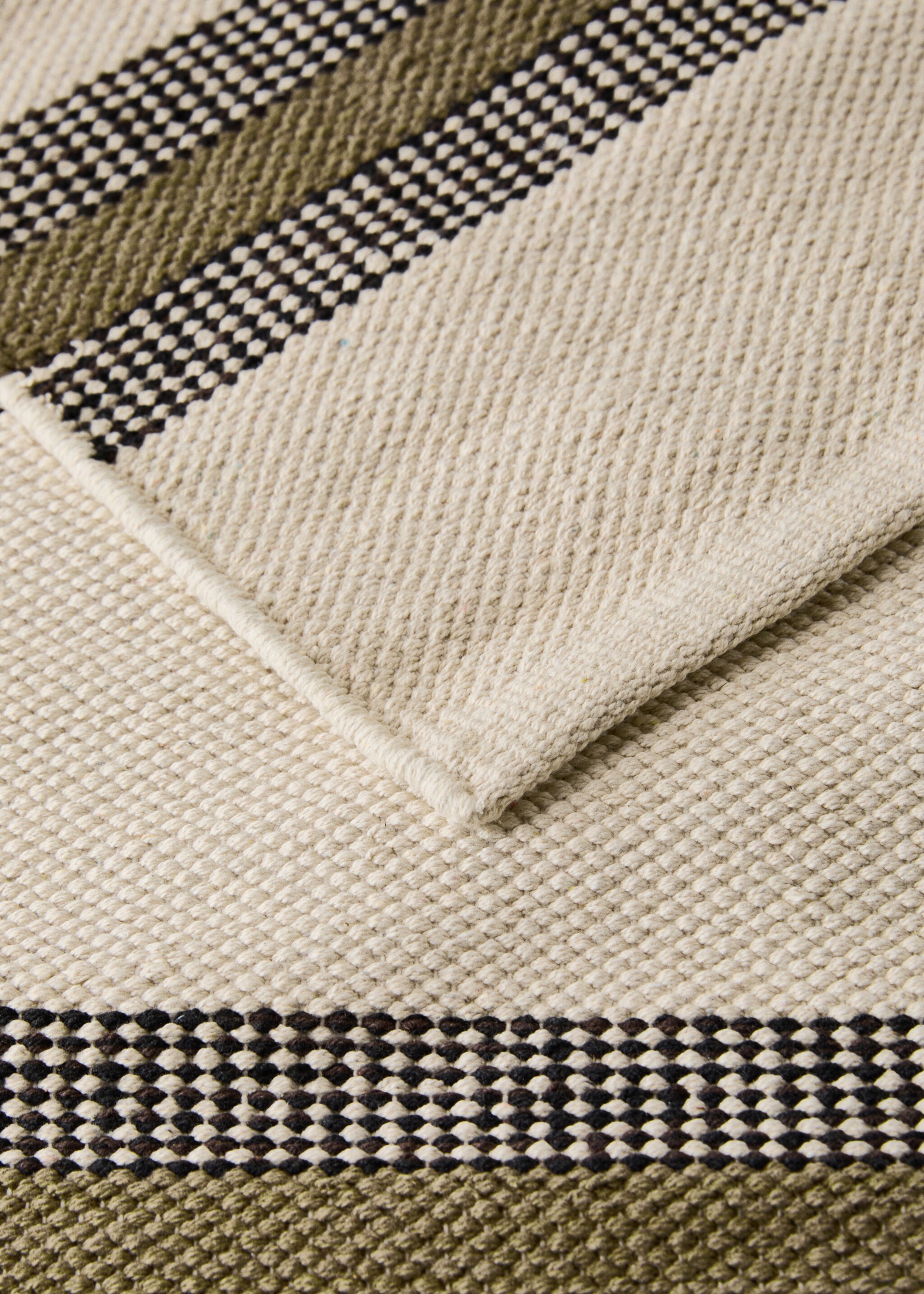 Catifa cotó disseny ratlles - Detall de l'article 2, Verd. Ref: 17044785-00.