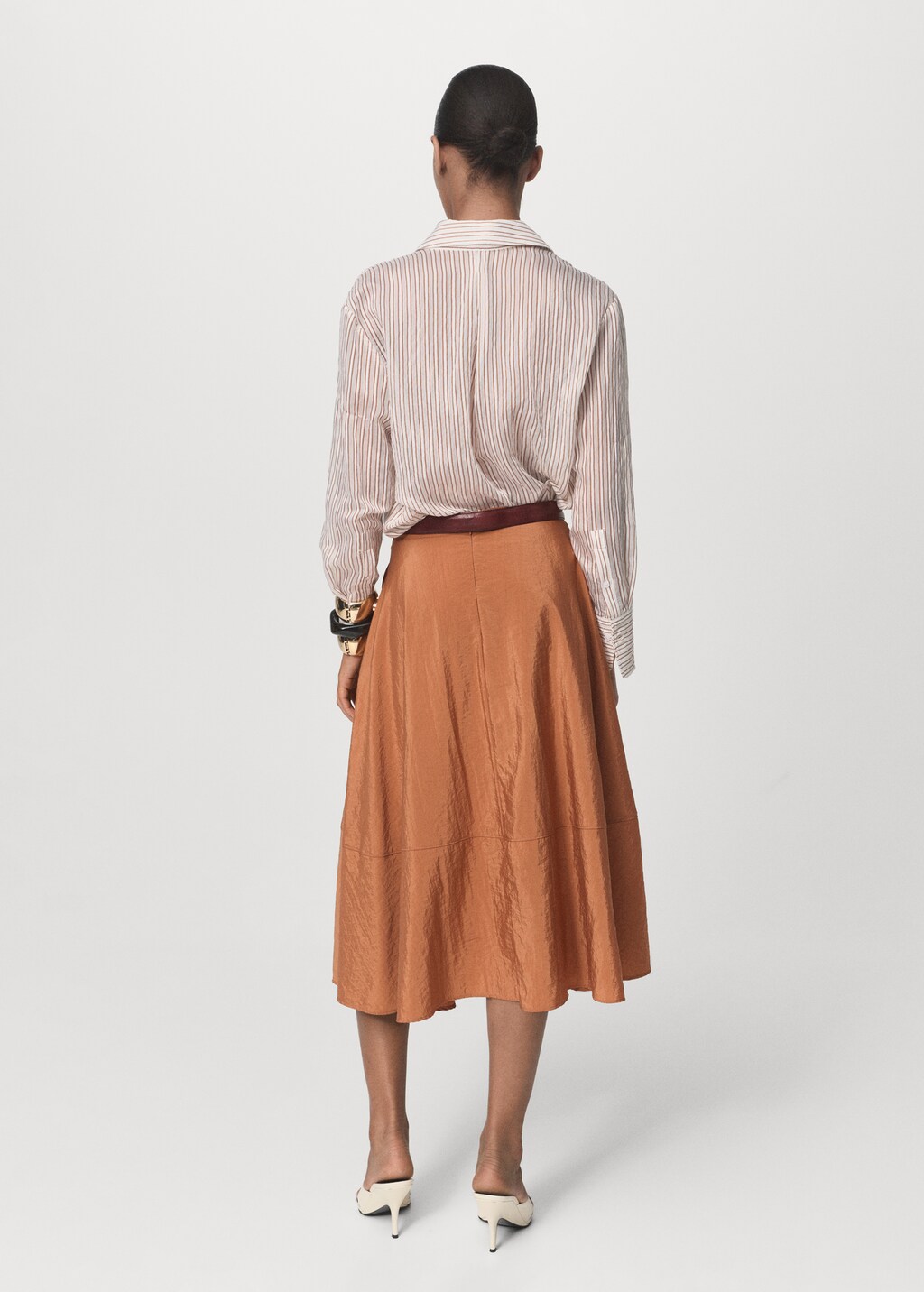 Mango Midi satin skirt