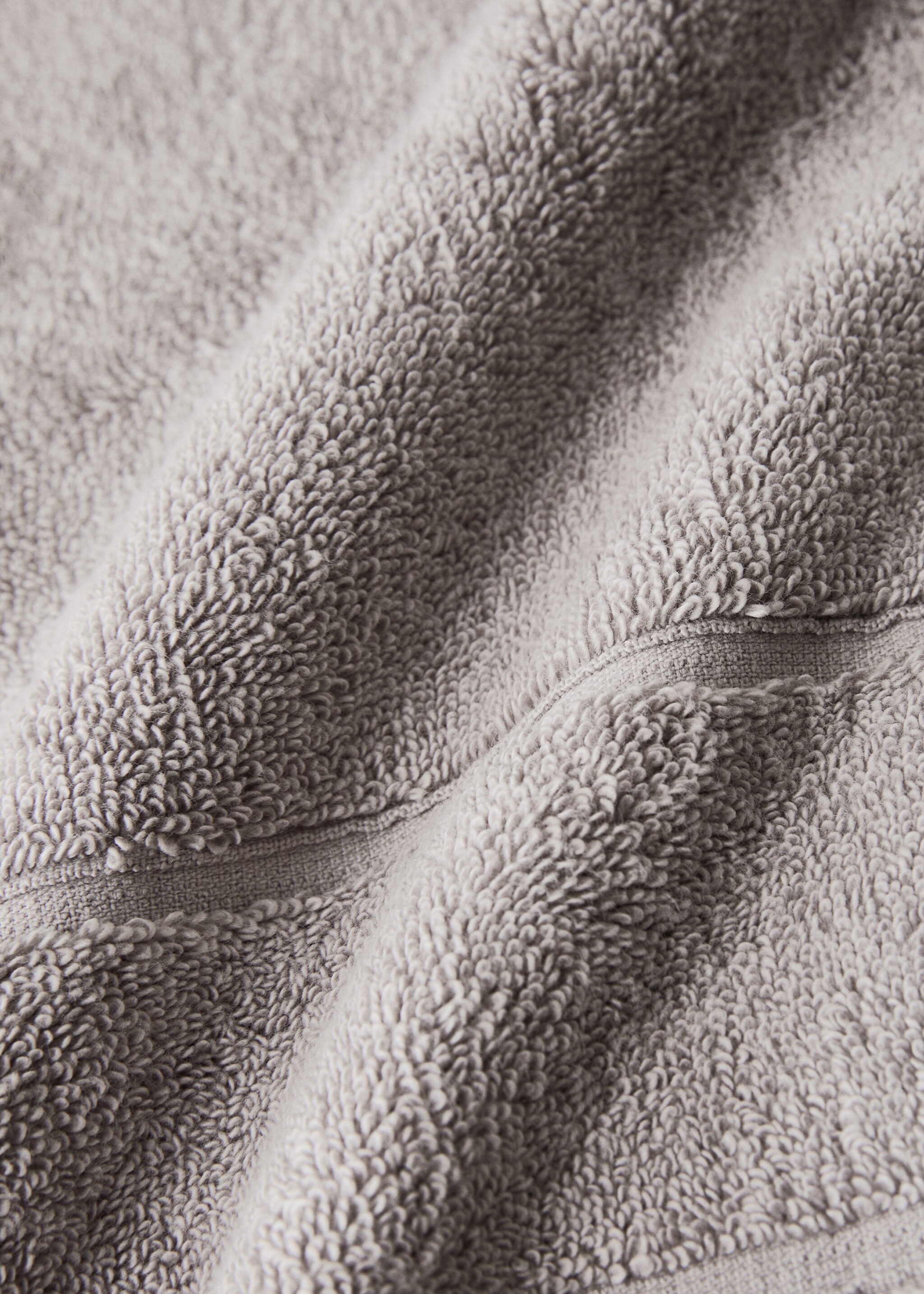 100% cotton hand towel - Details of the article 2, Grey. Ref: 17044791-00.