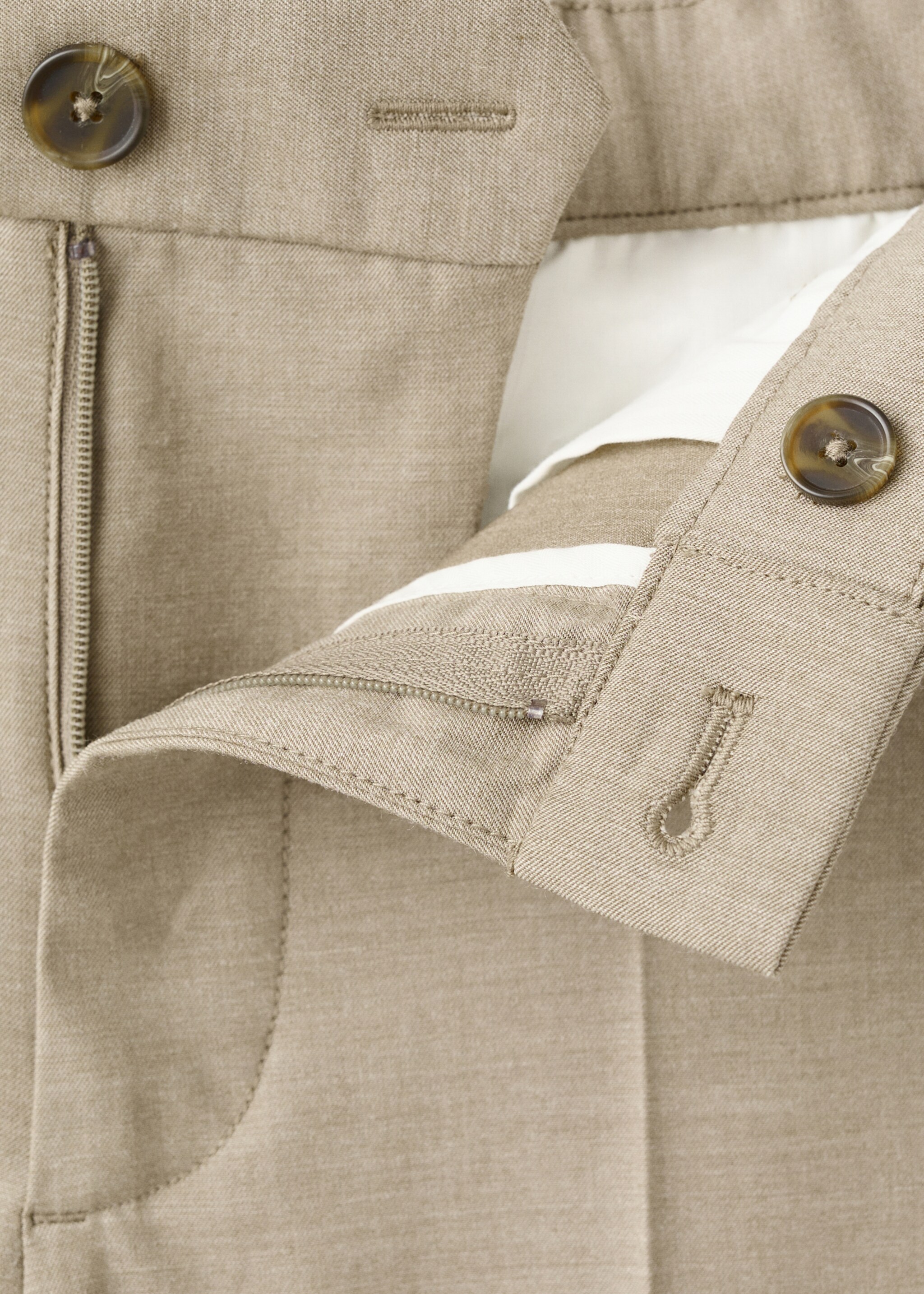 Bologna slim-fit comfort-stretch trousers - Details of the article 0, Ochre. Ref: 17045140-00.