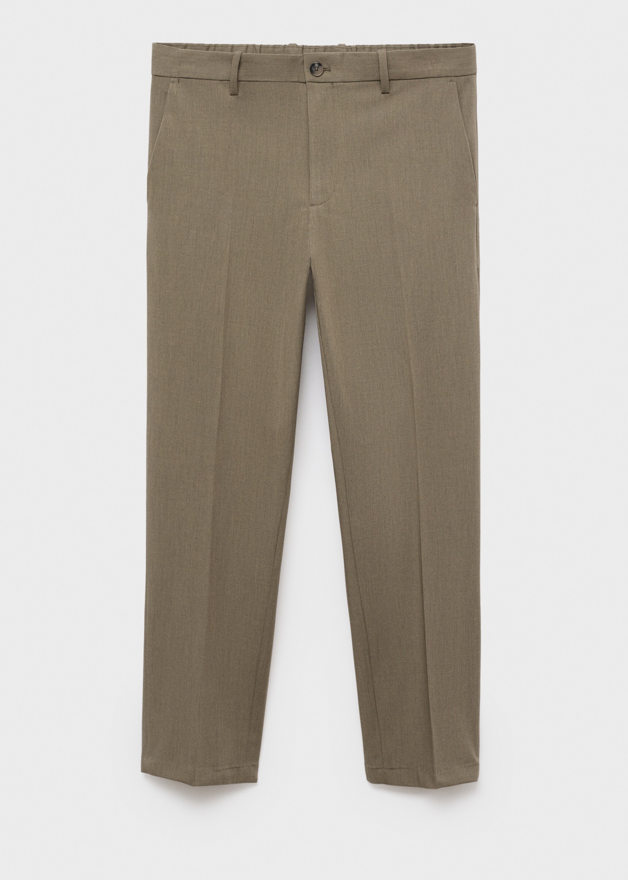 Stretch fabric slim-fit trousers - Article without model, Khaki. Ref: 17045140-00.