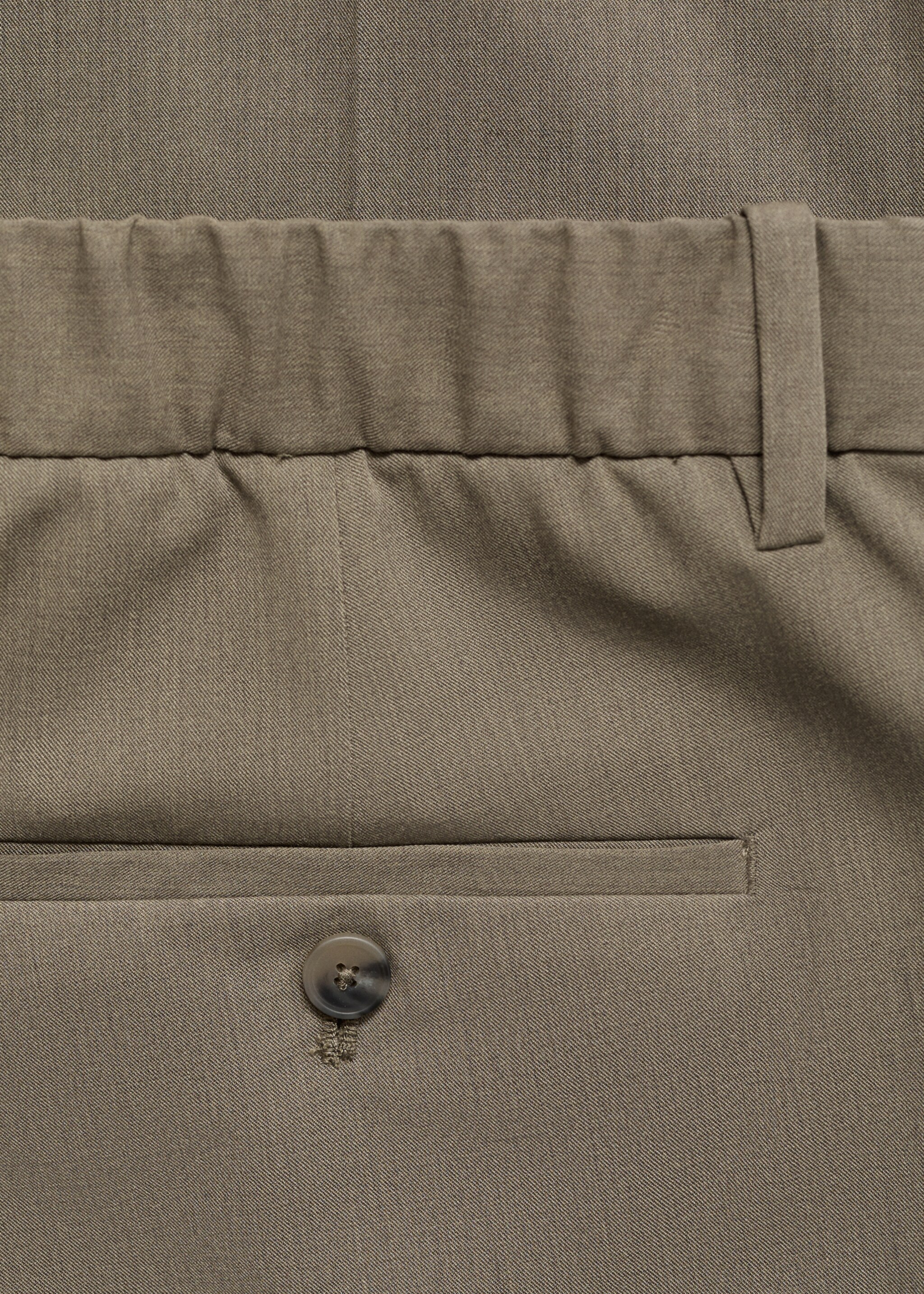 Stretch fabric slim-fit trousers - Details of the article 0, Khaki. Ref: 17045140-00.