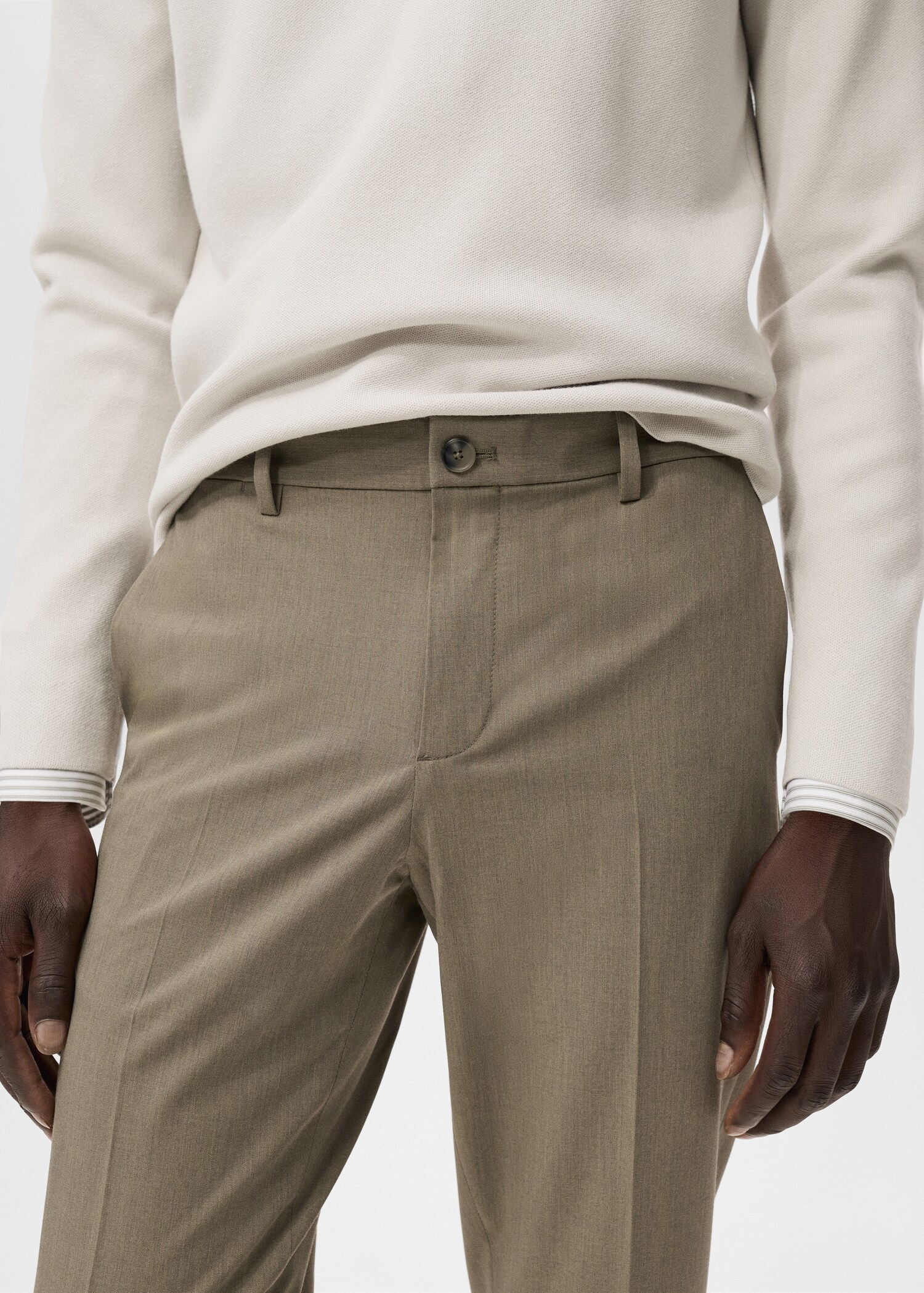Stretch fabric slim-fit trousers - Details of the article 1