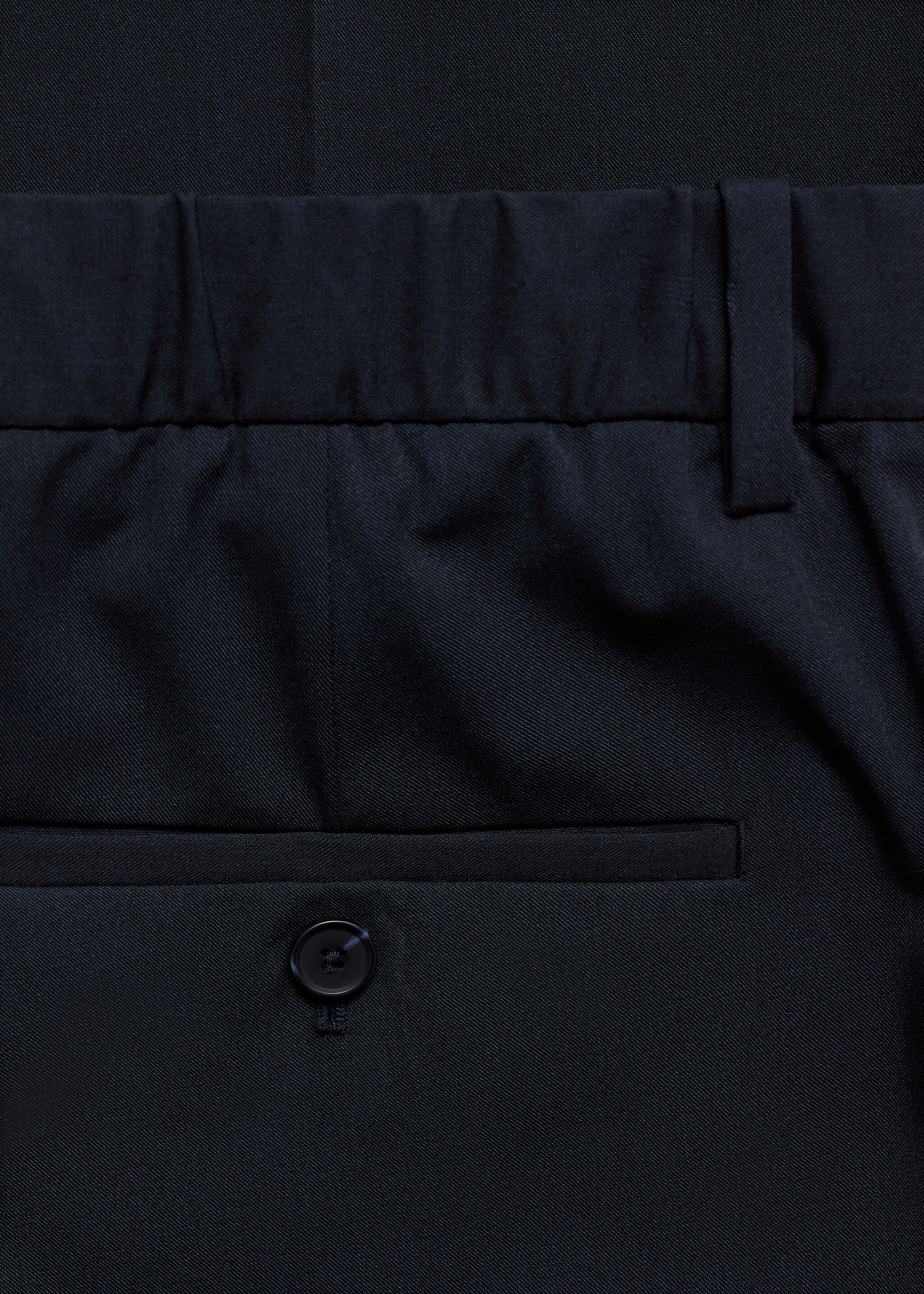 Stretch fabric slim-fit trousers - Details of the article 0, Navy. Ref: 17045140-00.