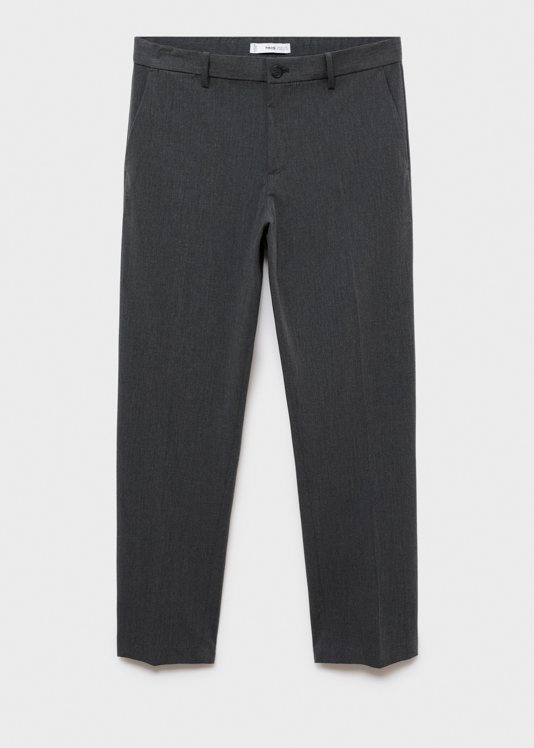 Stretch fabric slim-fit trousers - Article without model, Grey. Ref: 17045140-00.