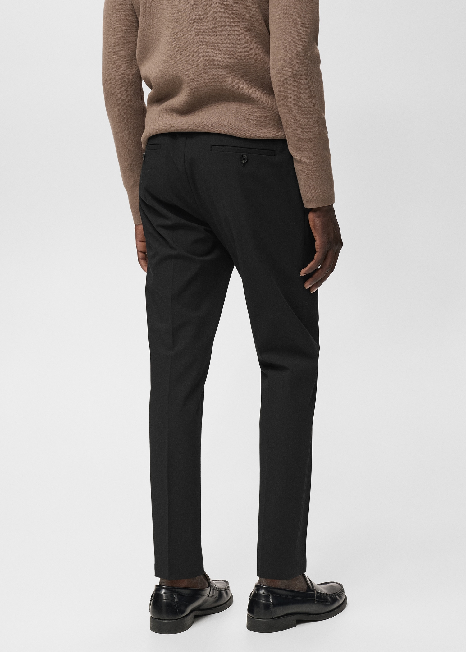 Stretch fabric slim-fit trousers - Reverse of the article