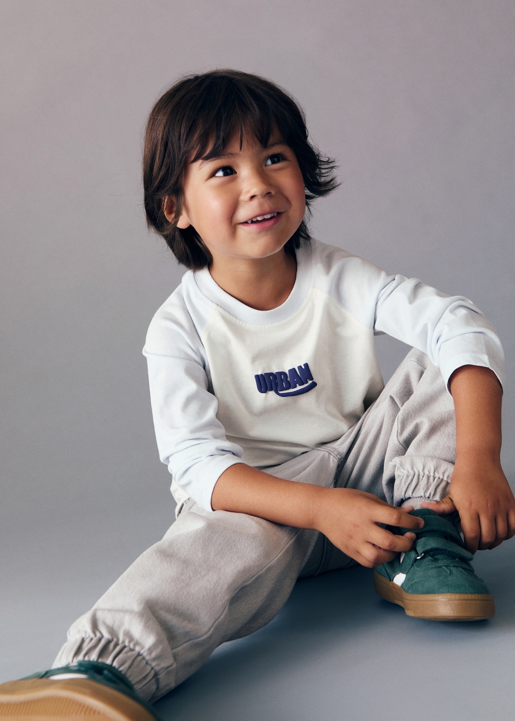 Leather mixed sneakers