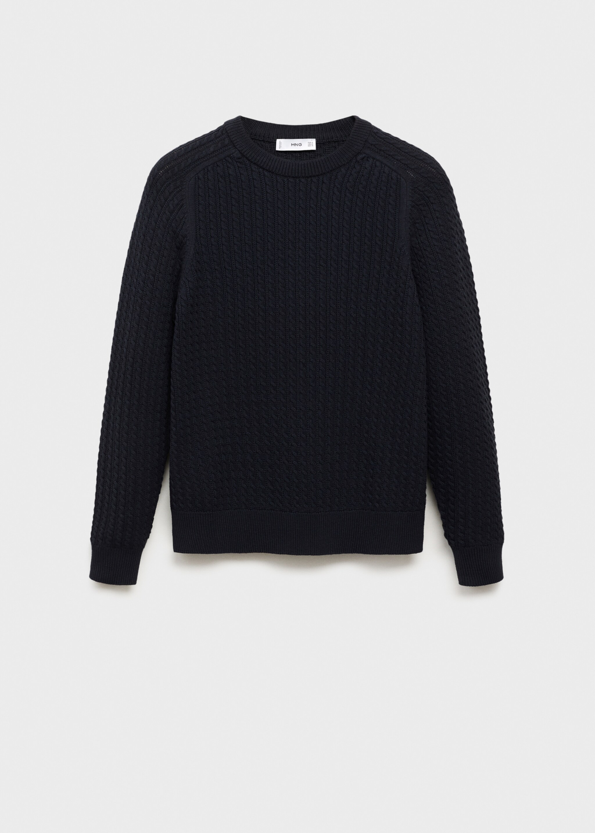 Pull 100 % coton tressé - Article sans modèle, Bleu marine. Ref: 17045150-00.