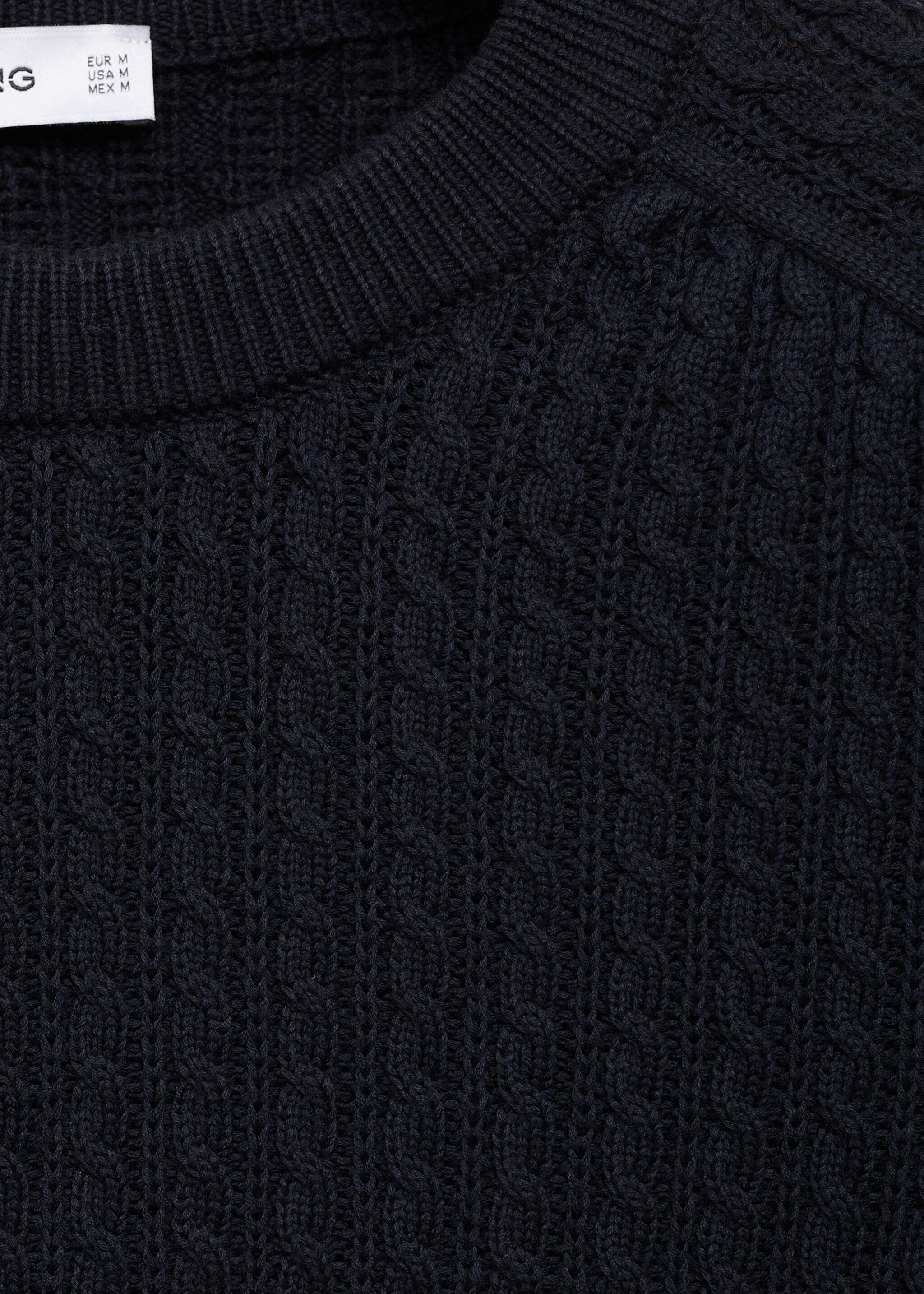 Pull 100 % coton tressé - Détail de l'article 8, Bleu marine. Ref: 17045150-00.