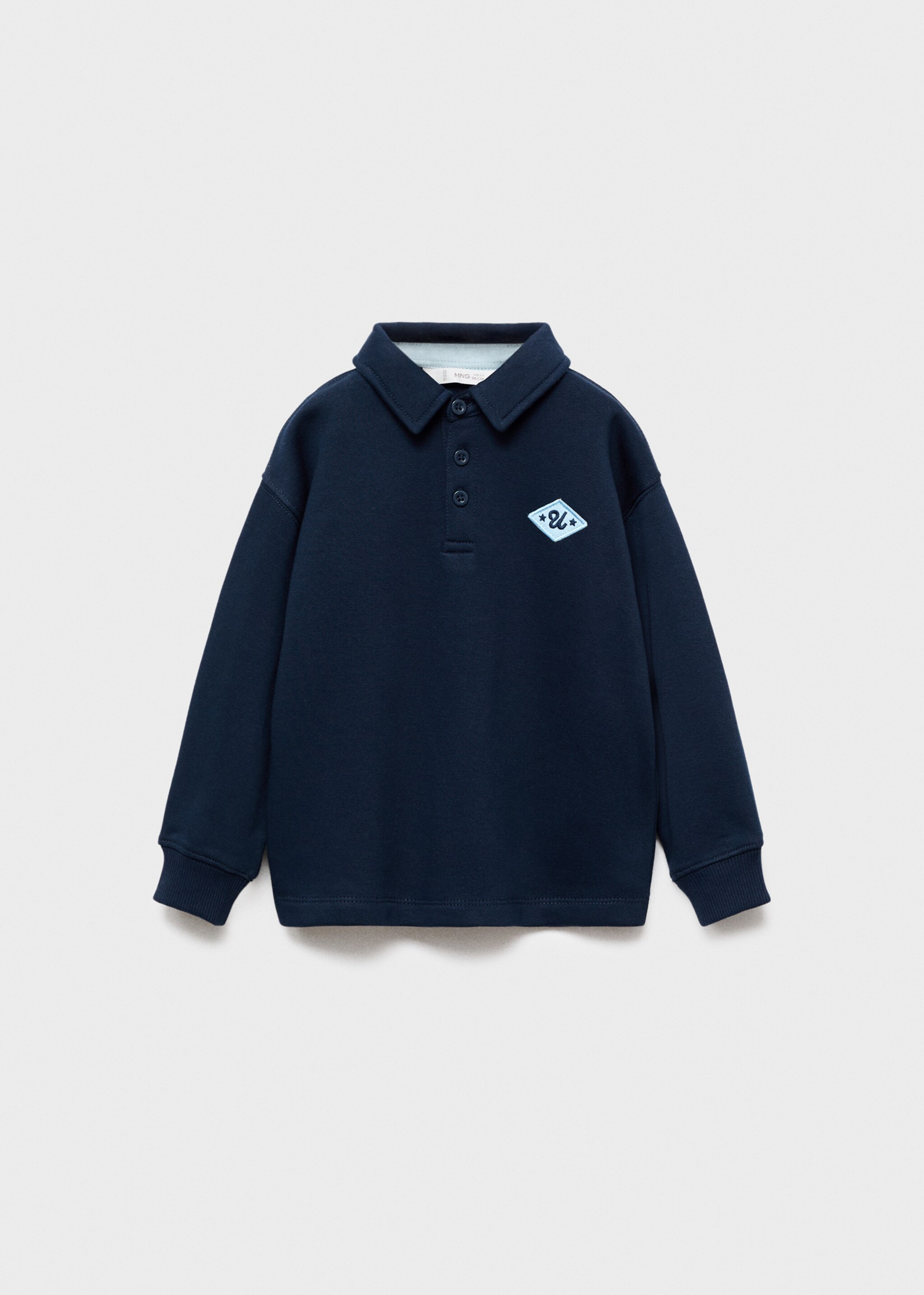 Sweatshirt com estilo polo de 100% algodão - Artigo sem modelo, Azul-marinho. Ref: 17045154-00.