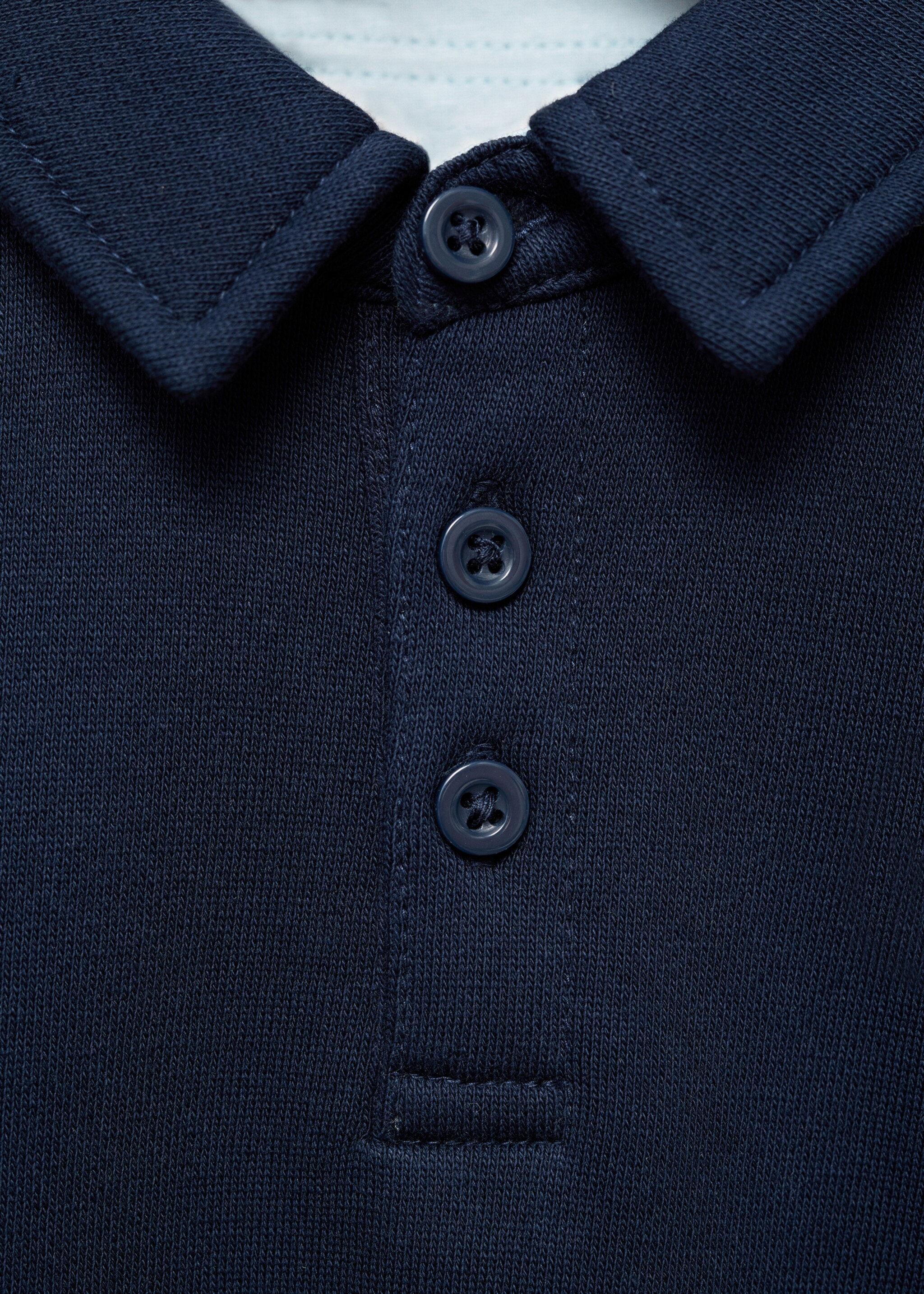 Sweatshirt com estilo polo de 100% algodão - Pormenor do artigo 8, Azul-marinho. Ref: 17045154-00.