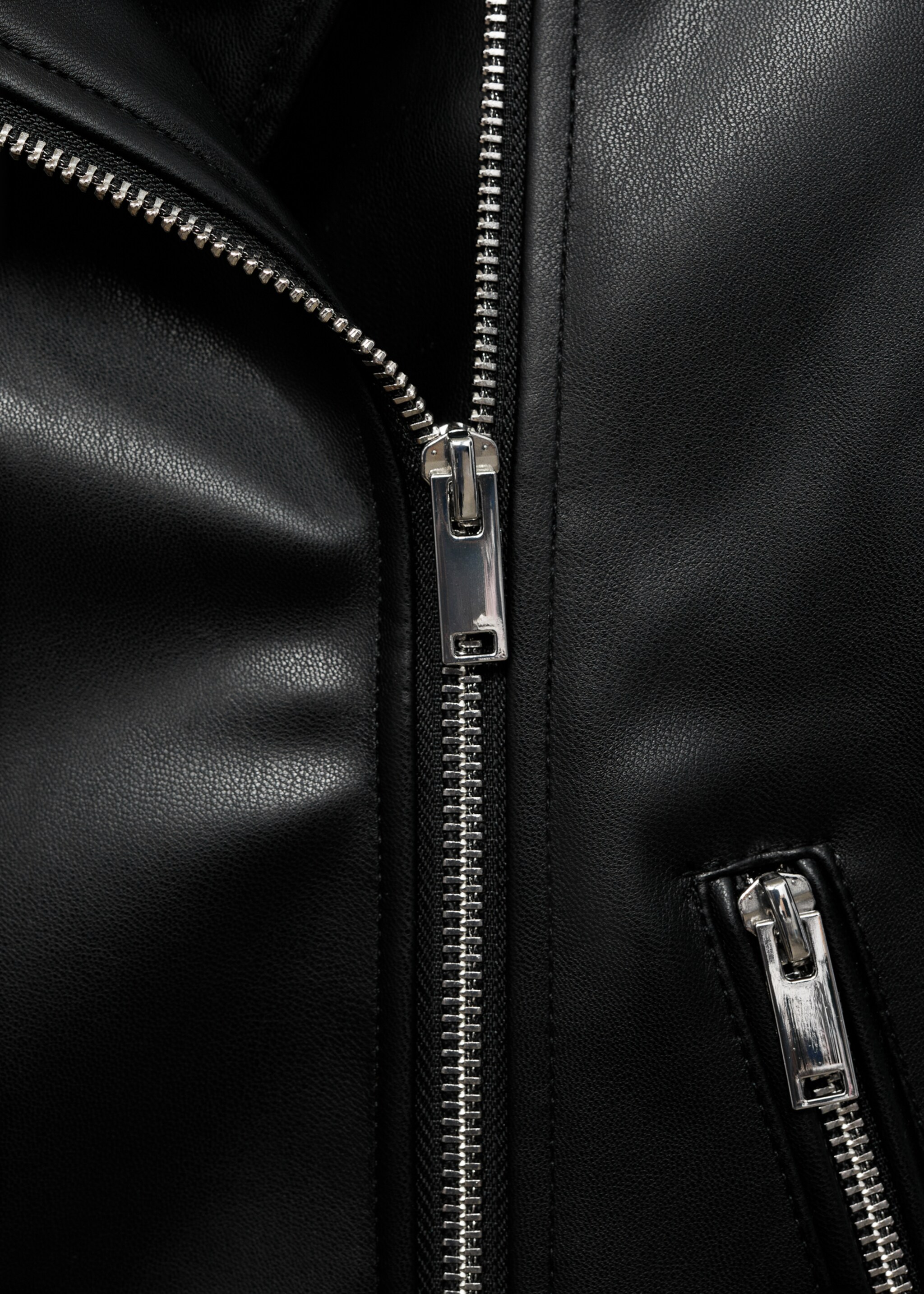 Biker jacket - Details of the article 8, Black. Ref: 17045156-00.