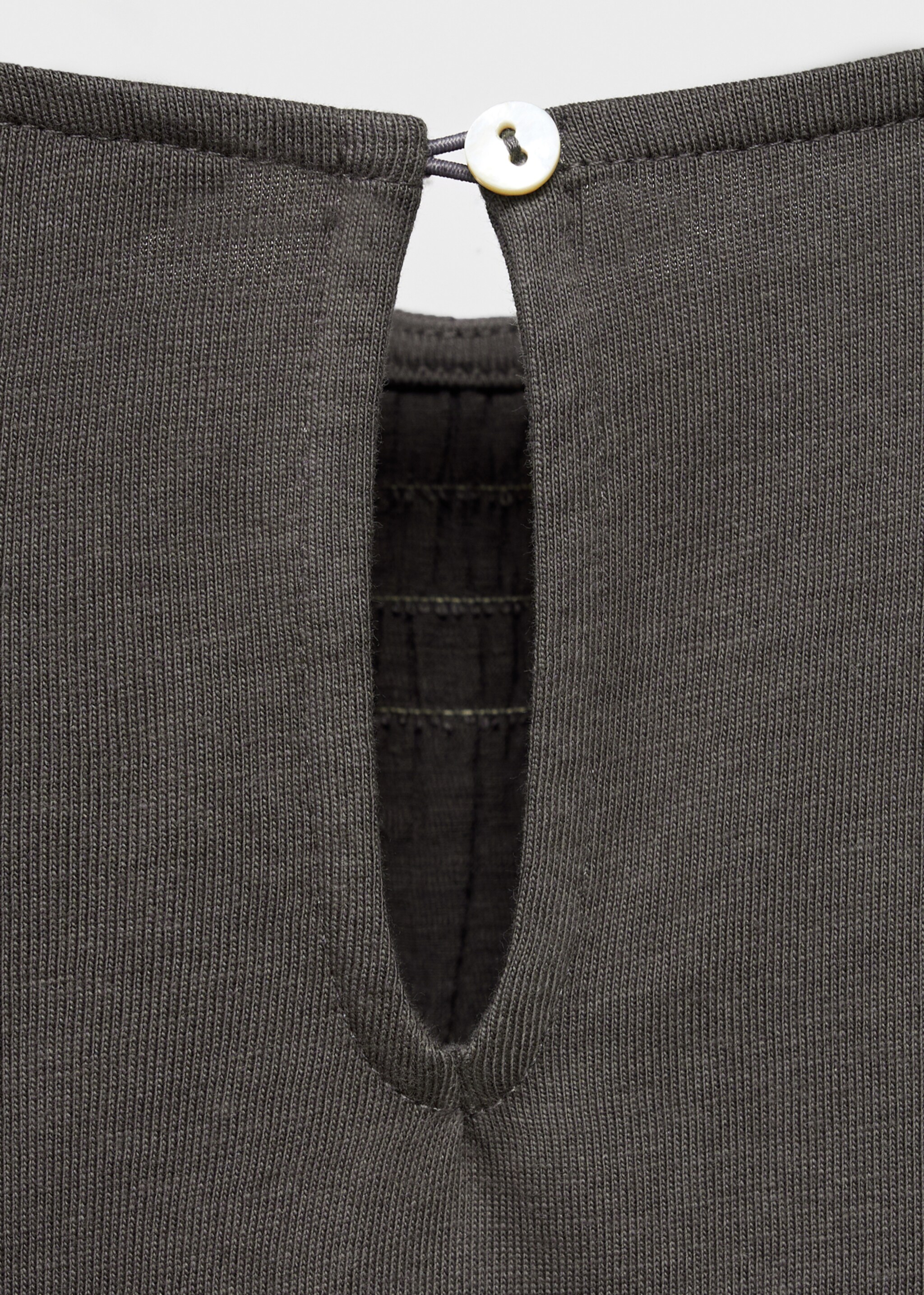 Long-sleeved t-shirt with ruffles - Details of the article 0, Charcoal. Ref: 17045157-00.