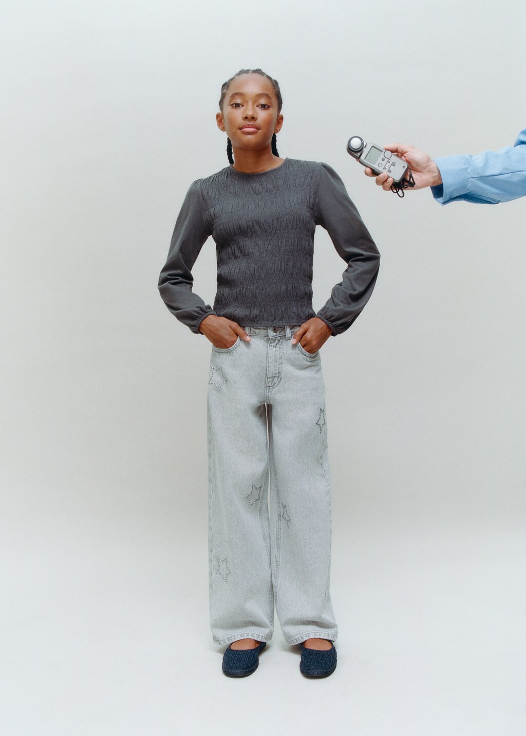 Long-sleeved t-shirt with ruffles