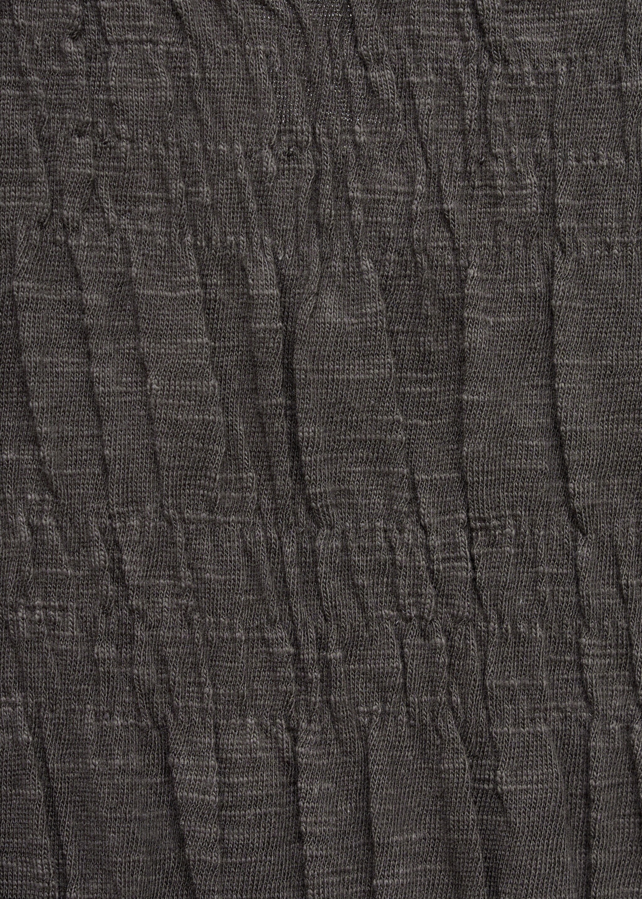 Long-sleeved t-shirt with ruffles - Details of the article 8, Charcoal. Ref: 17045157-00.