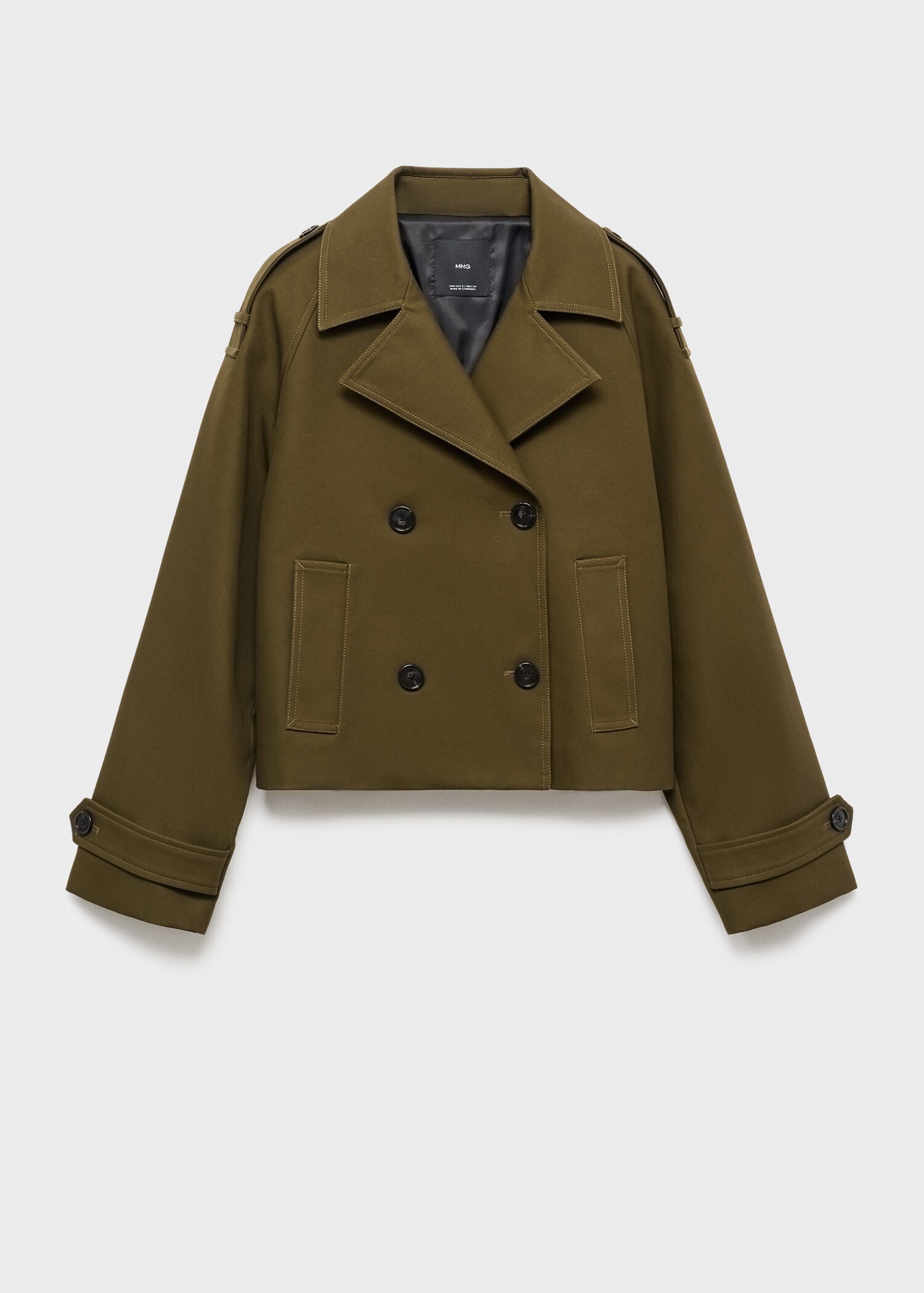 Oversized short double-breasted trench coat - Article without model