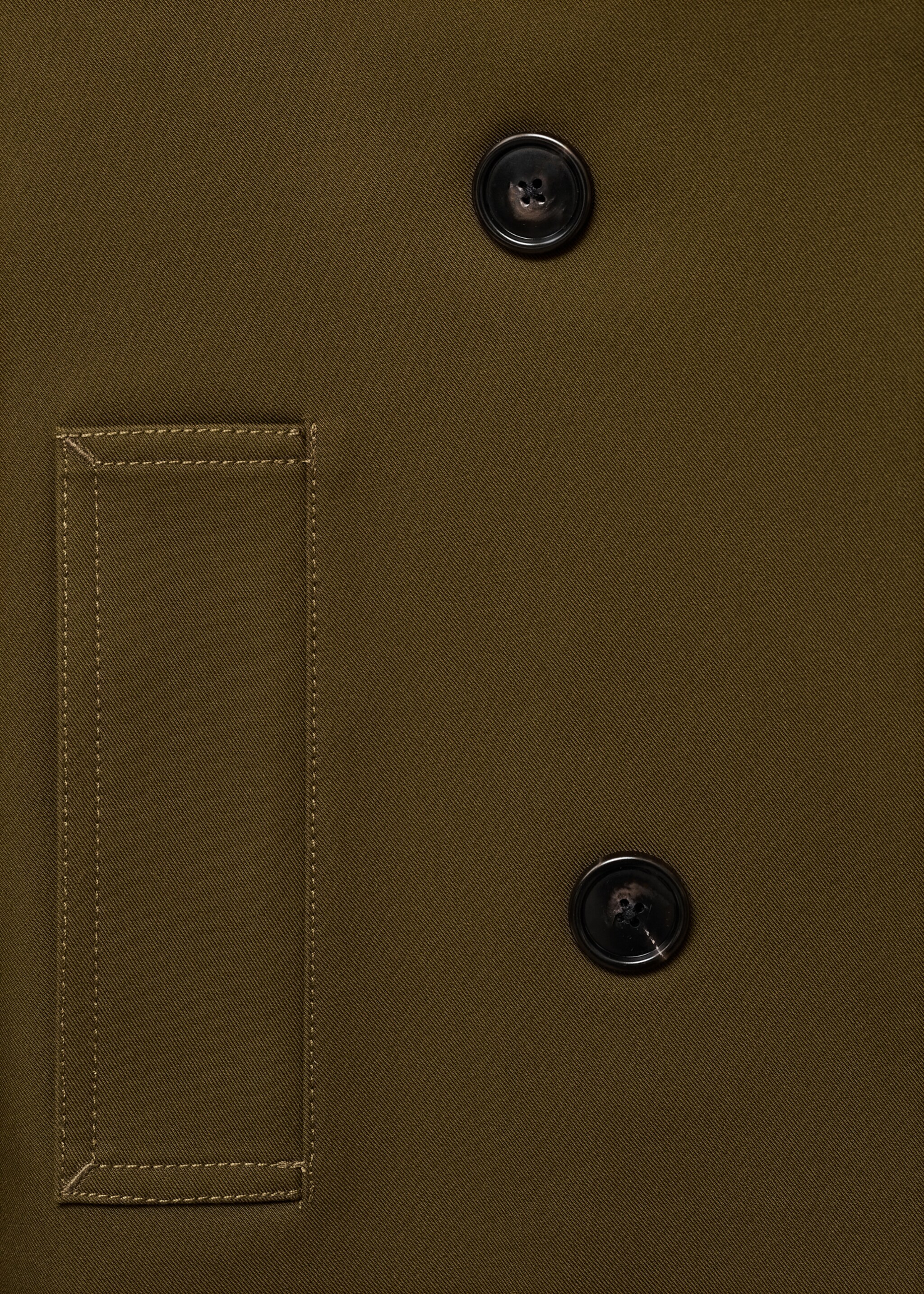 Oversized short double-breasted trench coat - Details of the article 8, Khaki. Ref: 17045161-00.