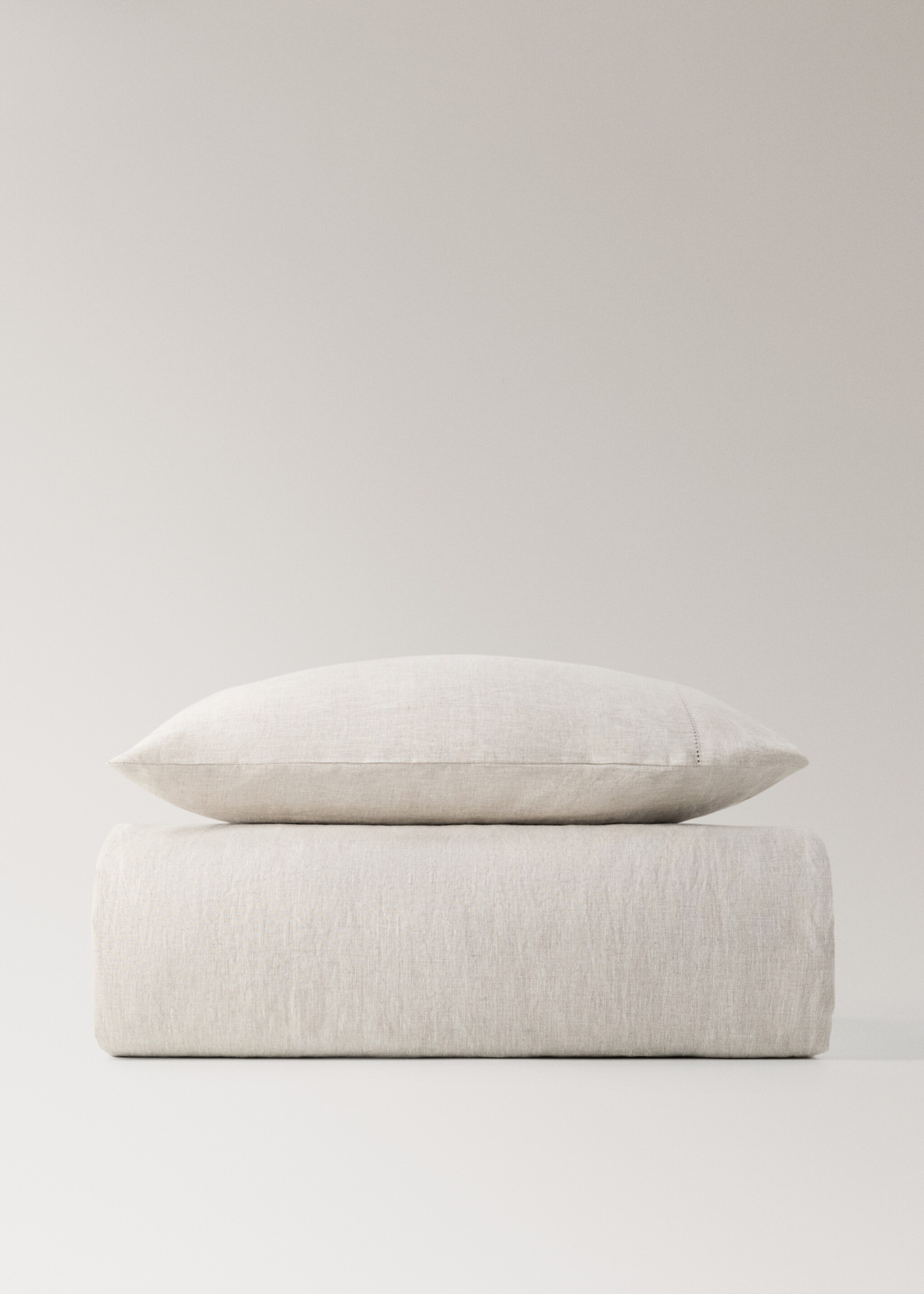 Housse de couette berceau lin lavé ajouré - Article sans modèle, Beige. Ref: 17045165-00.