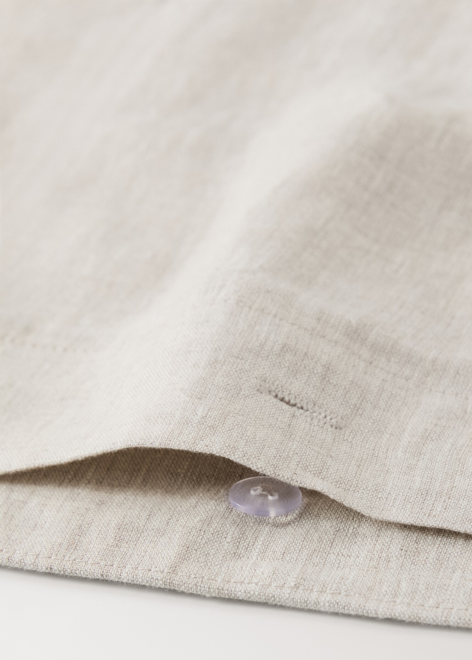Washed linen duvet cover with hemstitch for cot - Details of the article 1