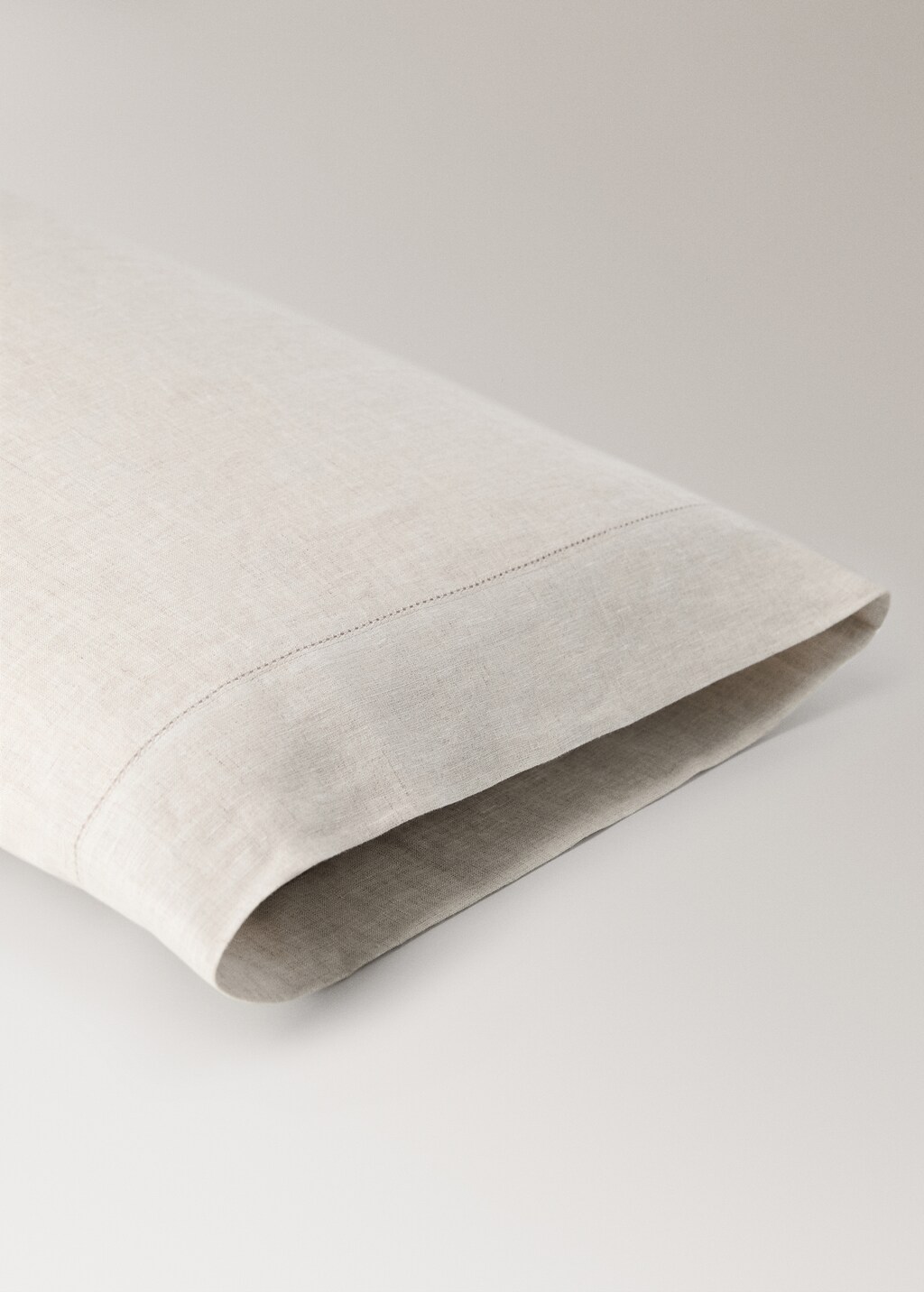 Washed linen pillowcase with hemstitch 45x110 cm