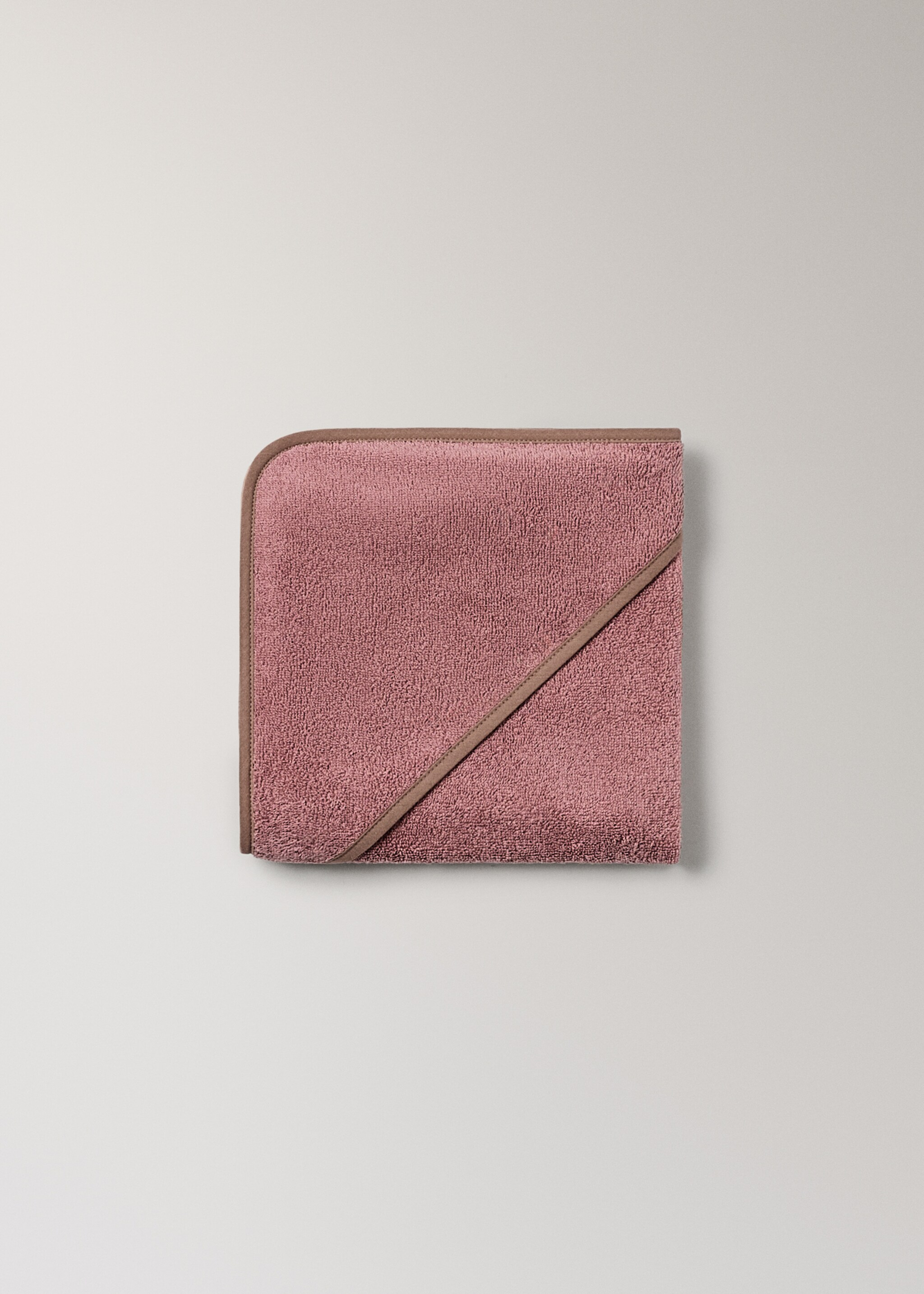 Children's bath cape with contrasting trim - Details of the article 3, Pink. Ref: 17045169-00.