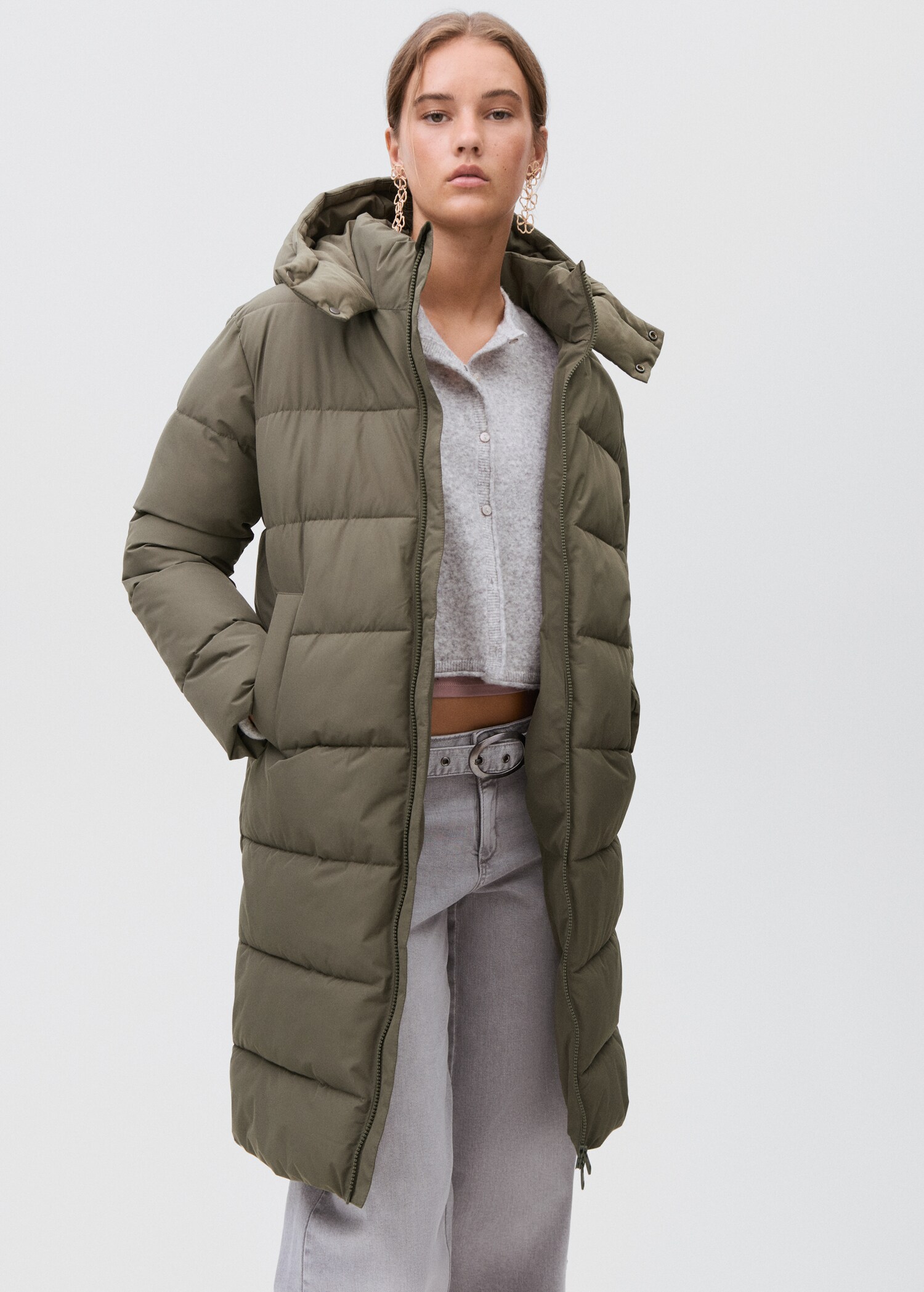 Anorak largo acolchado - Plano medio