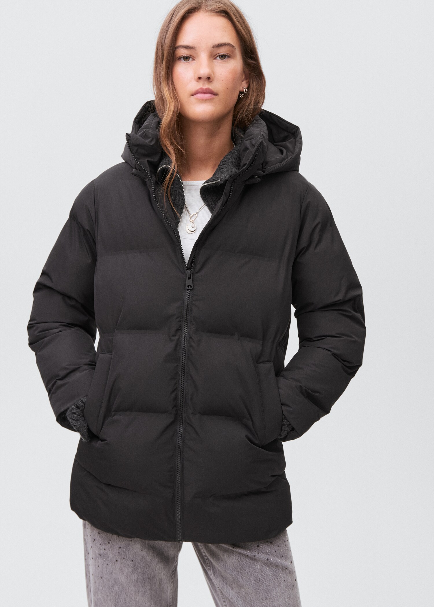 Anorak largo acolchado Teen MANGO México