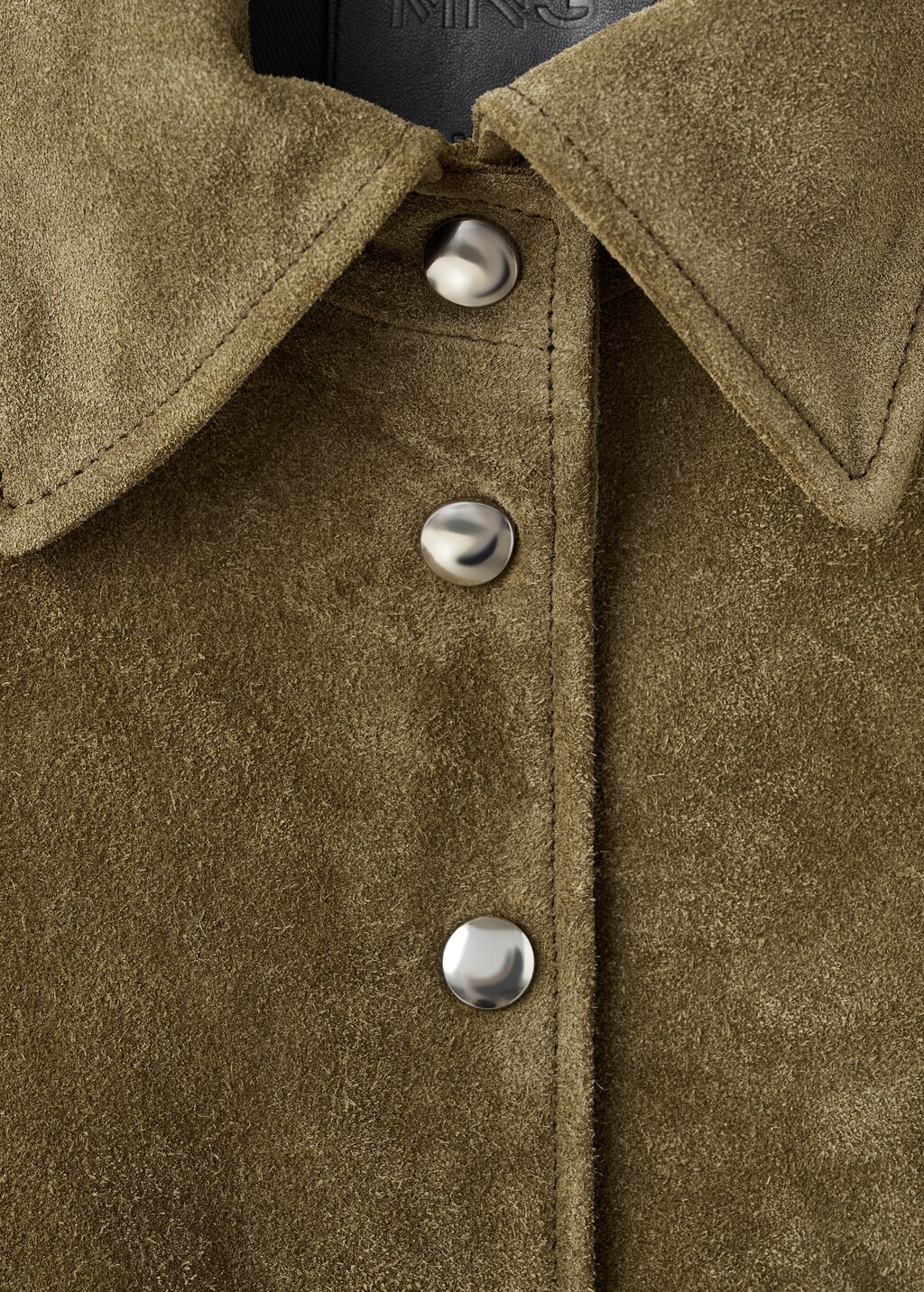 Suede leather jacket with buttons