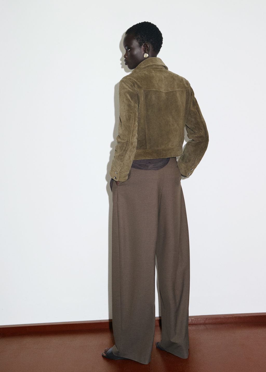 Mango Suede leather jacket with buttons thumbnail