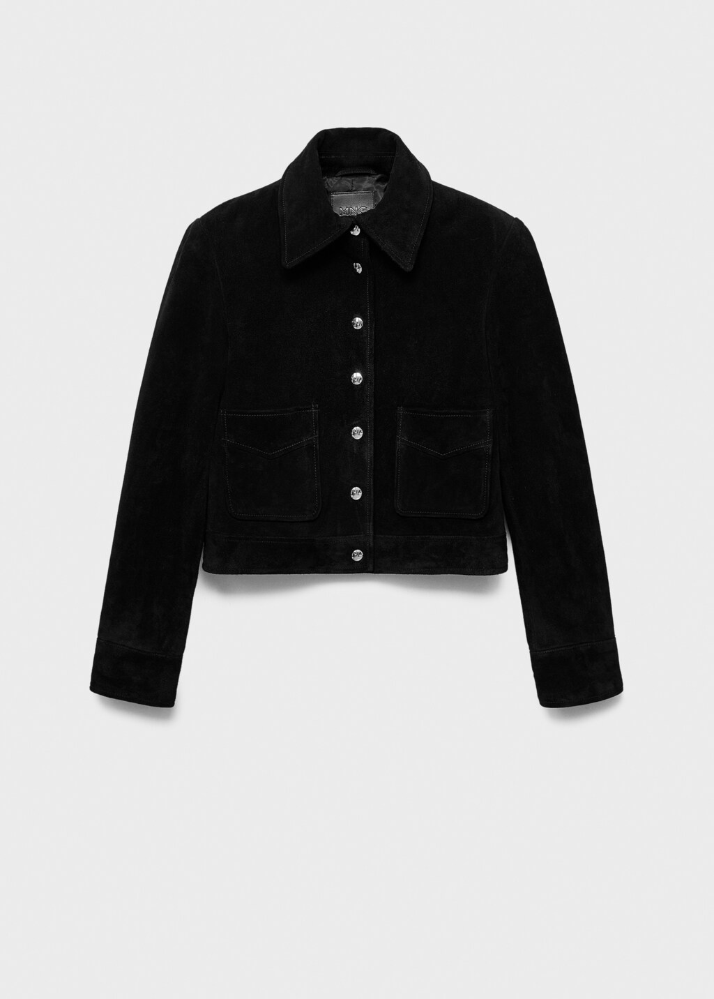 Mango Suede leather jacket with buttons