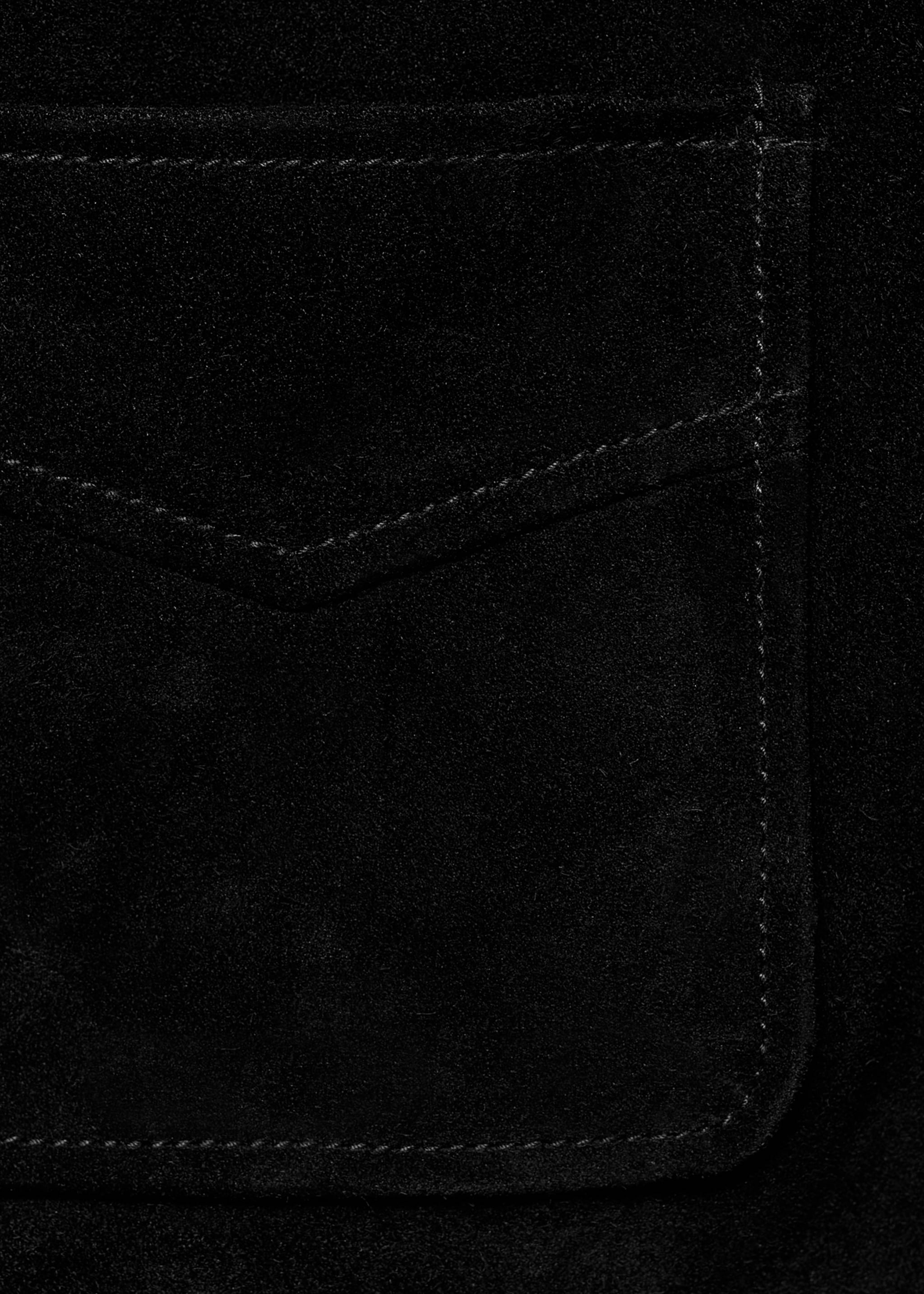 Suede leather jacket with buttons - Details of the article 0, Black. Ref: 17045788-00.