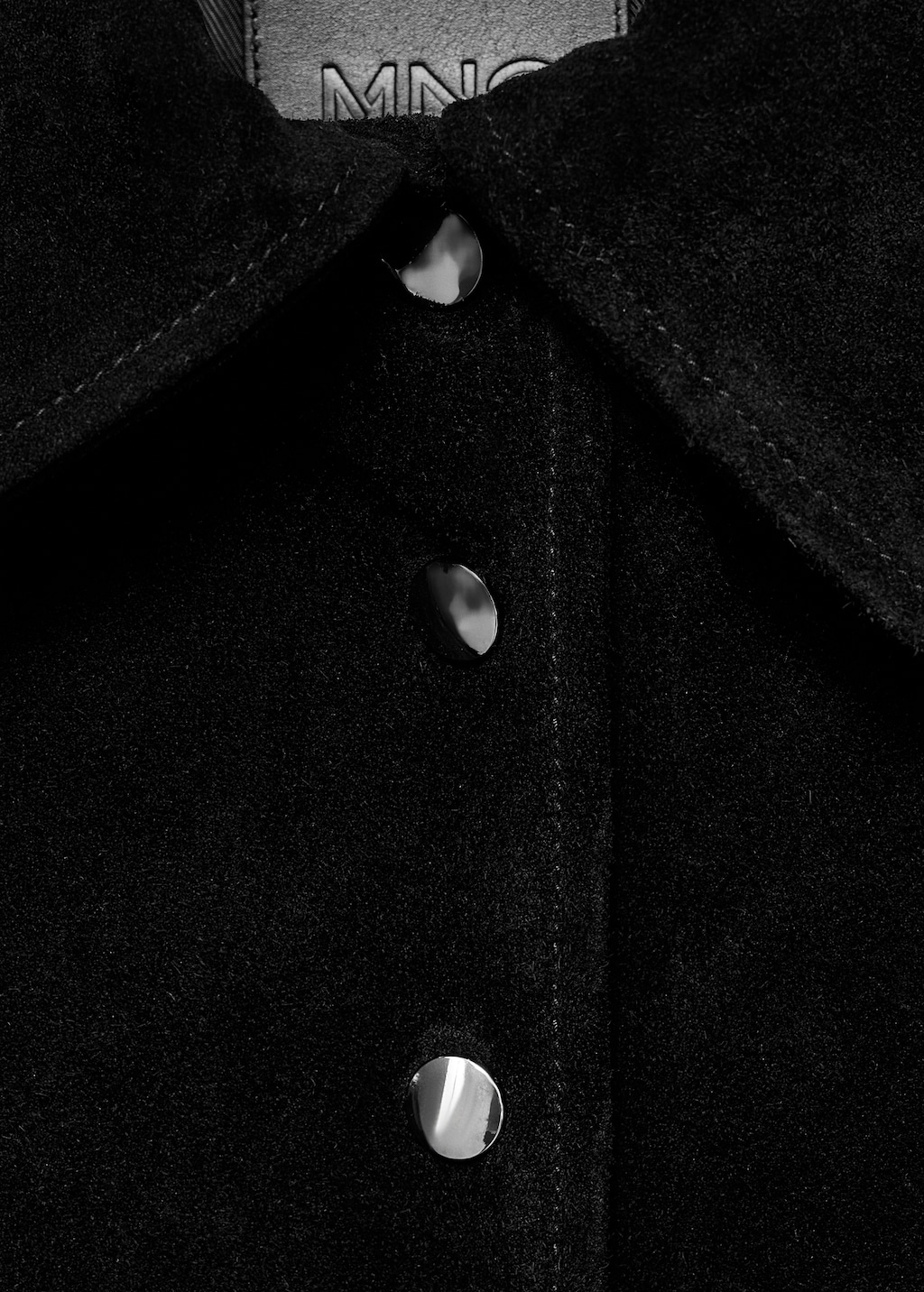 Suede leather jacket with buttons