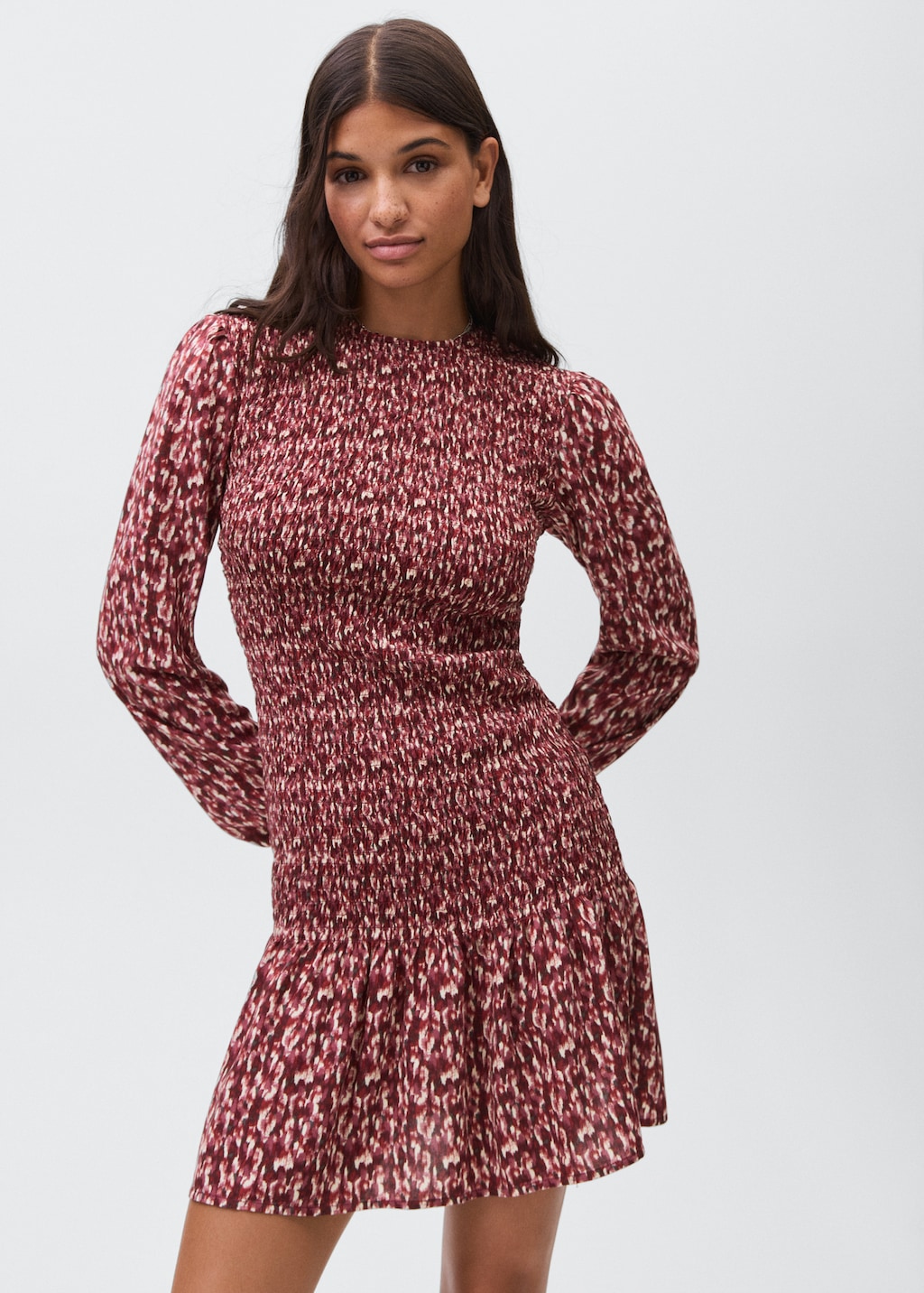 Printed ruffle dress