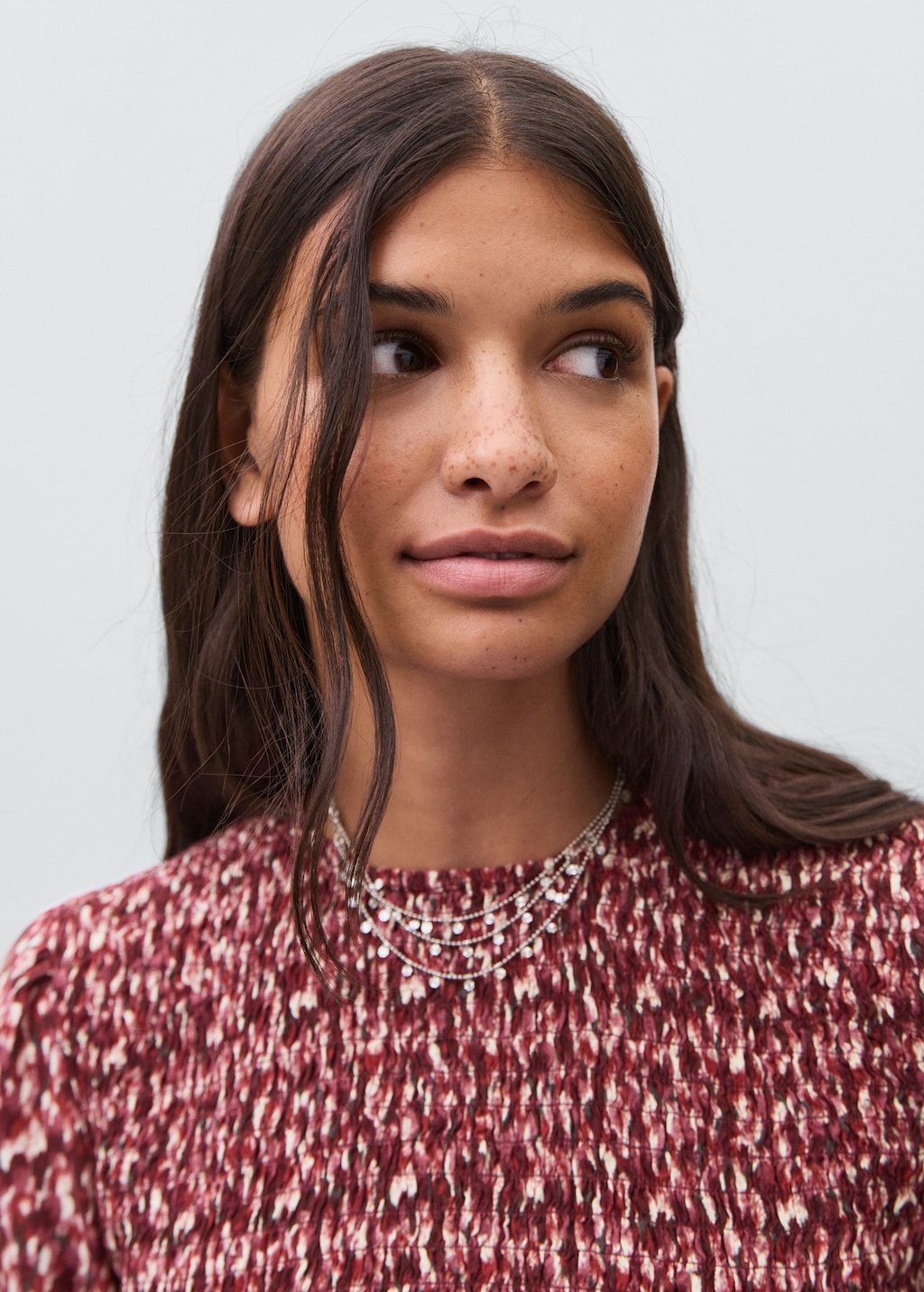 Printed ruffle dress