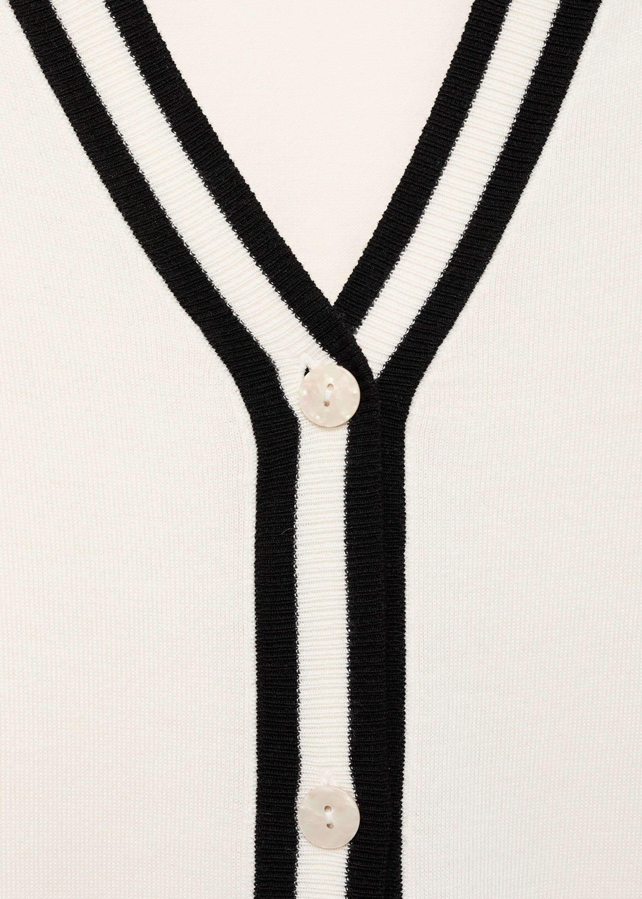 Contrast stripe cardigan - Details of the article 8, Ecru. Ref: 17045799-00.