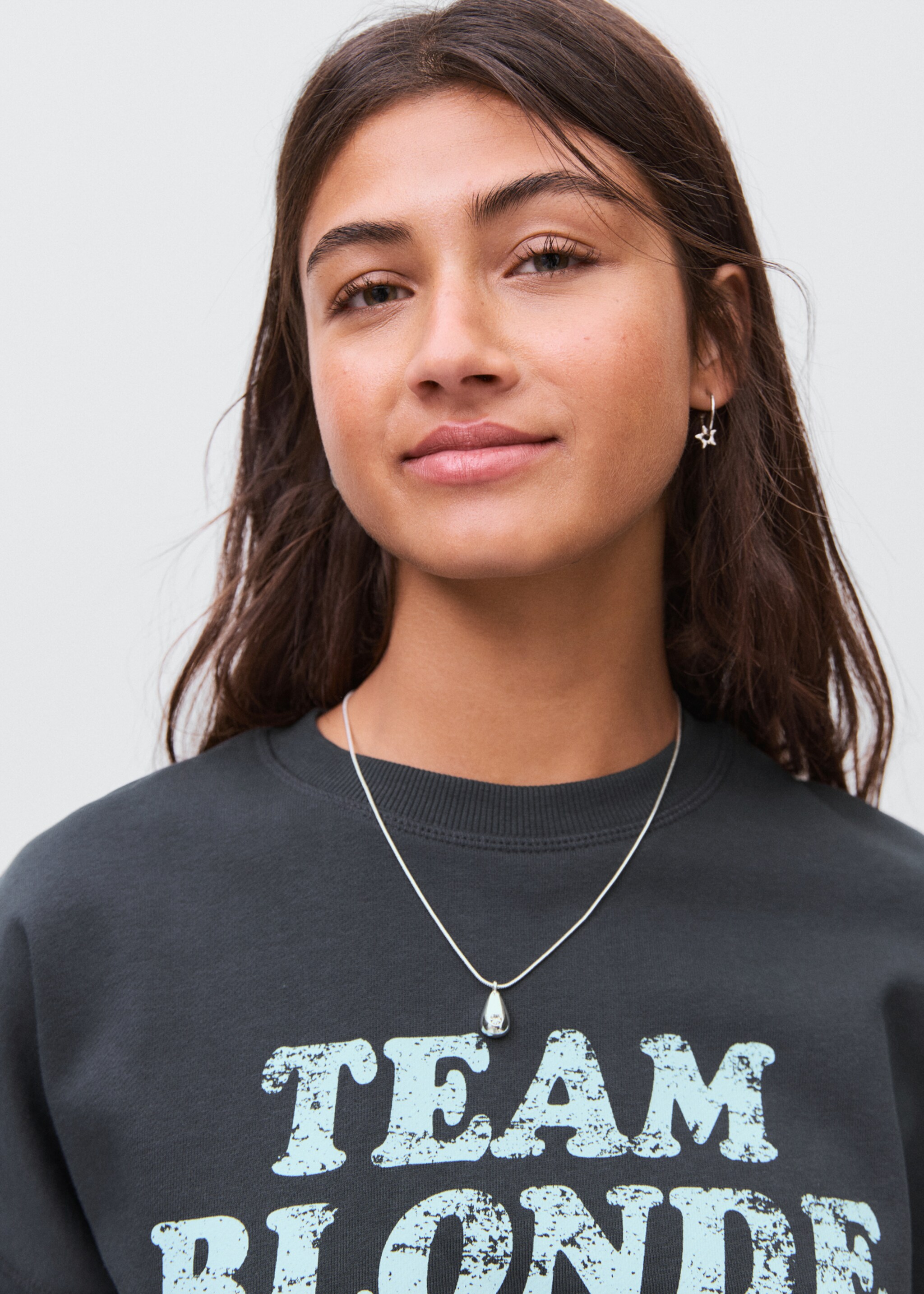 Printed cotton sweatshirt - Details of the article 1, Charcoal. Ref: 17045802-00.