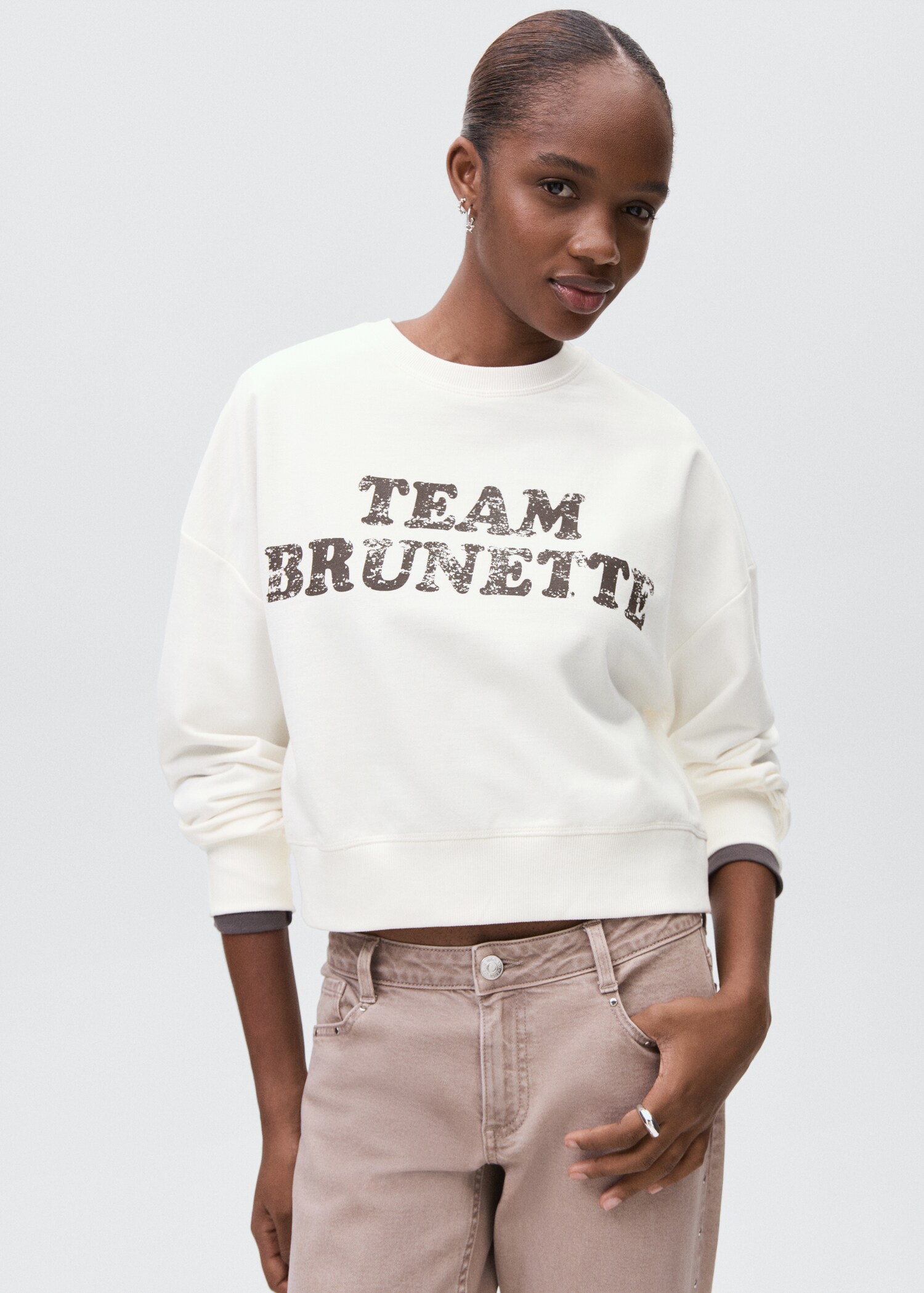 Printed cotton sweatshirt - Medium plane