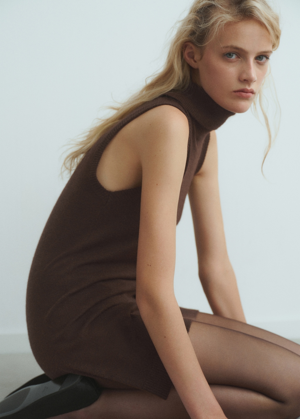 Knitted turtleneck dress