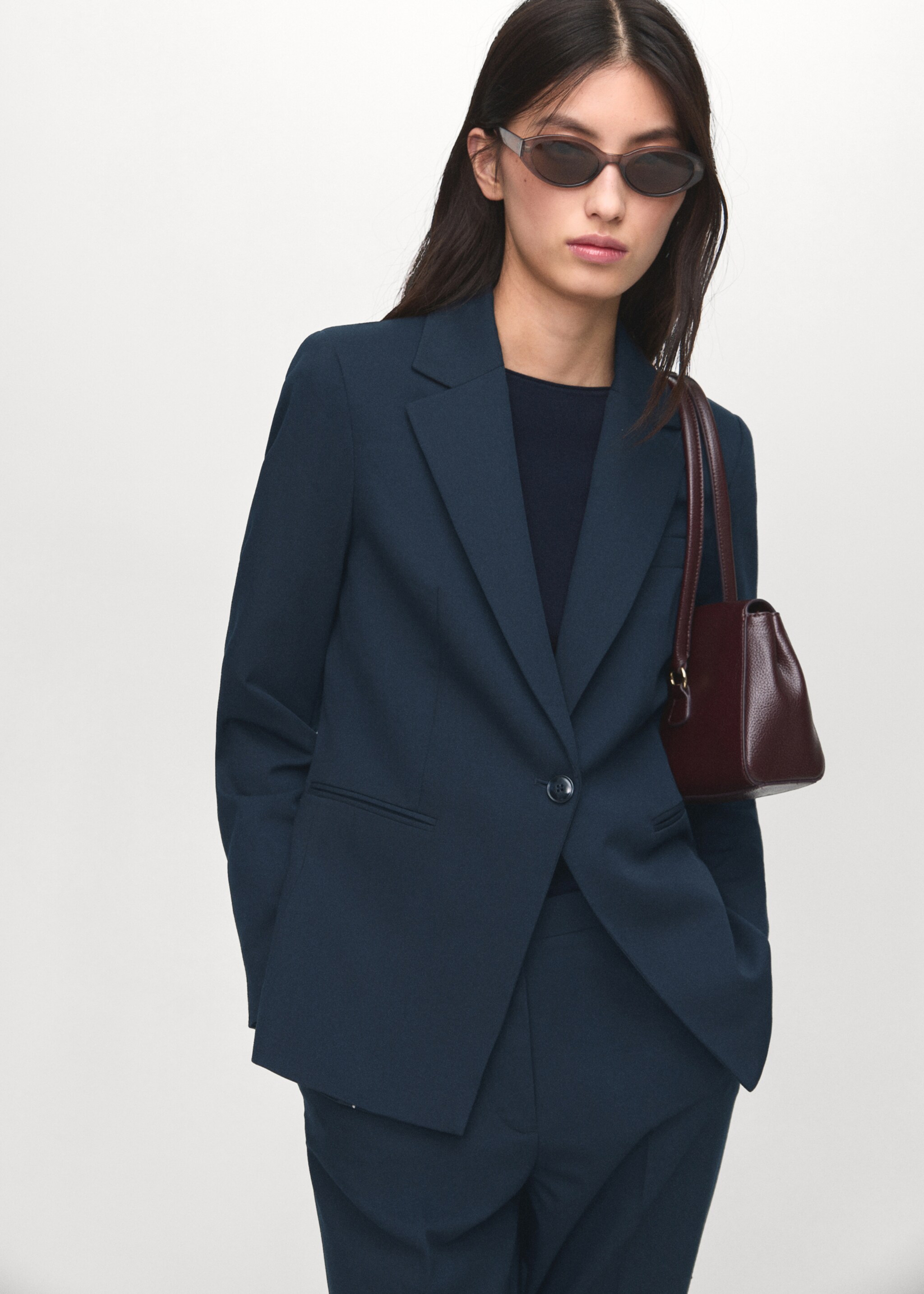 Blazer completo aderente - Piano medio, Navy. Ref: 17045806-00.