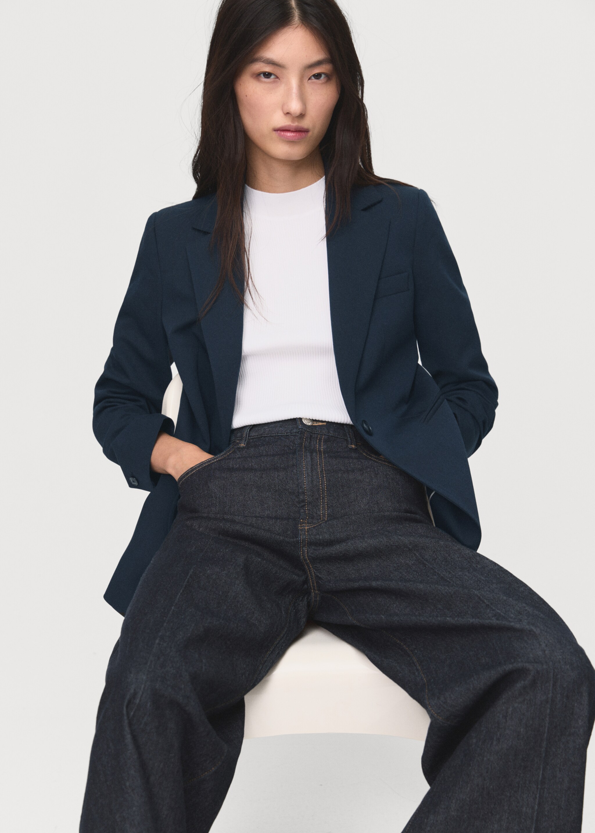 Blazer completo aderente - Dettaglio dell'articolo 2, Navy. Ref: 17045806-00.